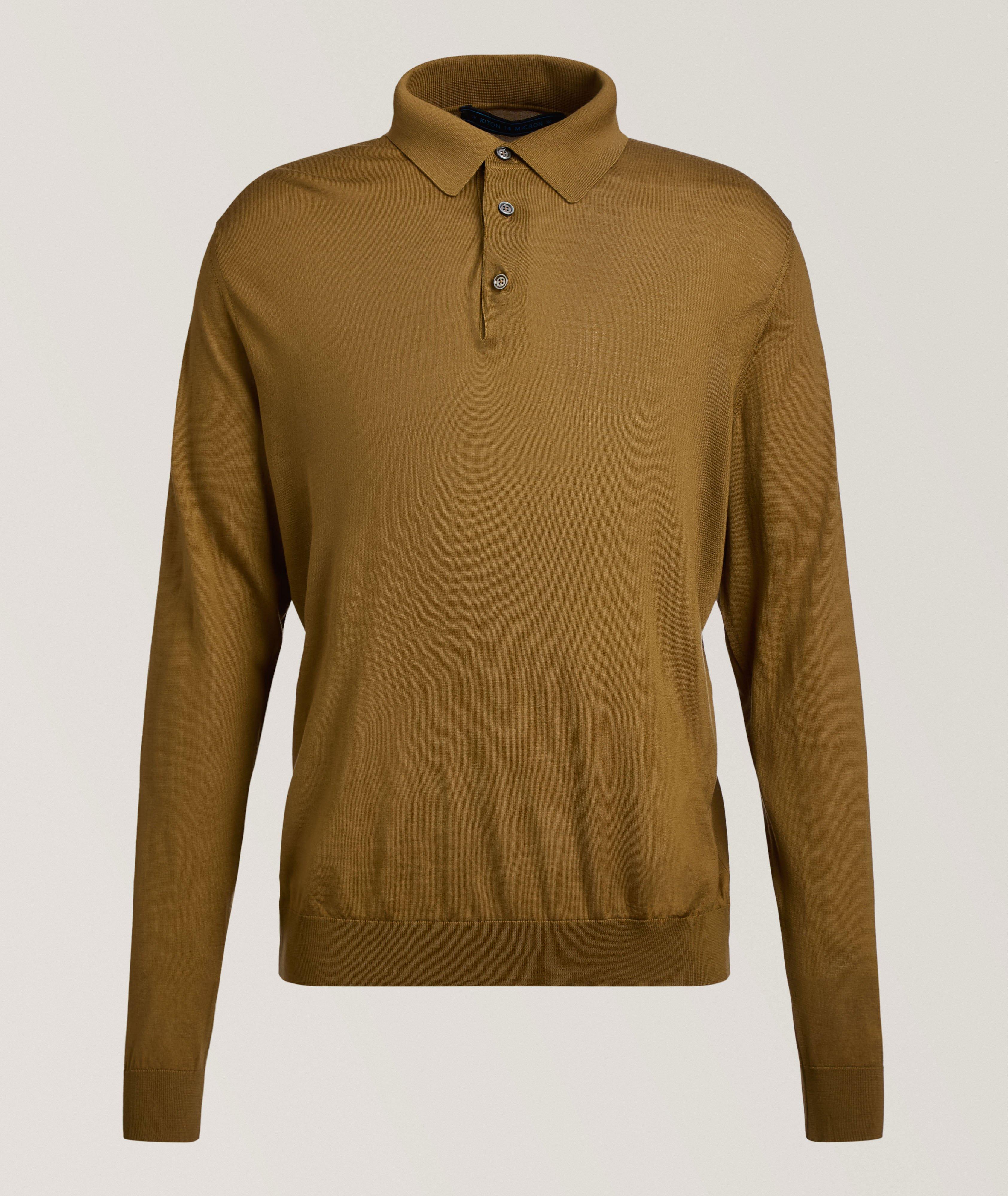 Kiton Blue Diamond Wool Polo Shirt