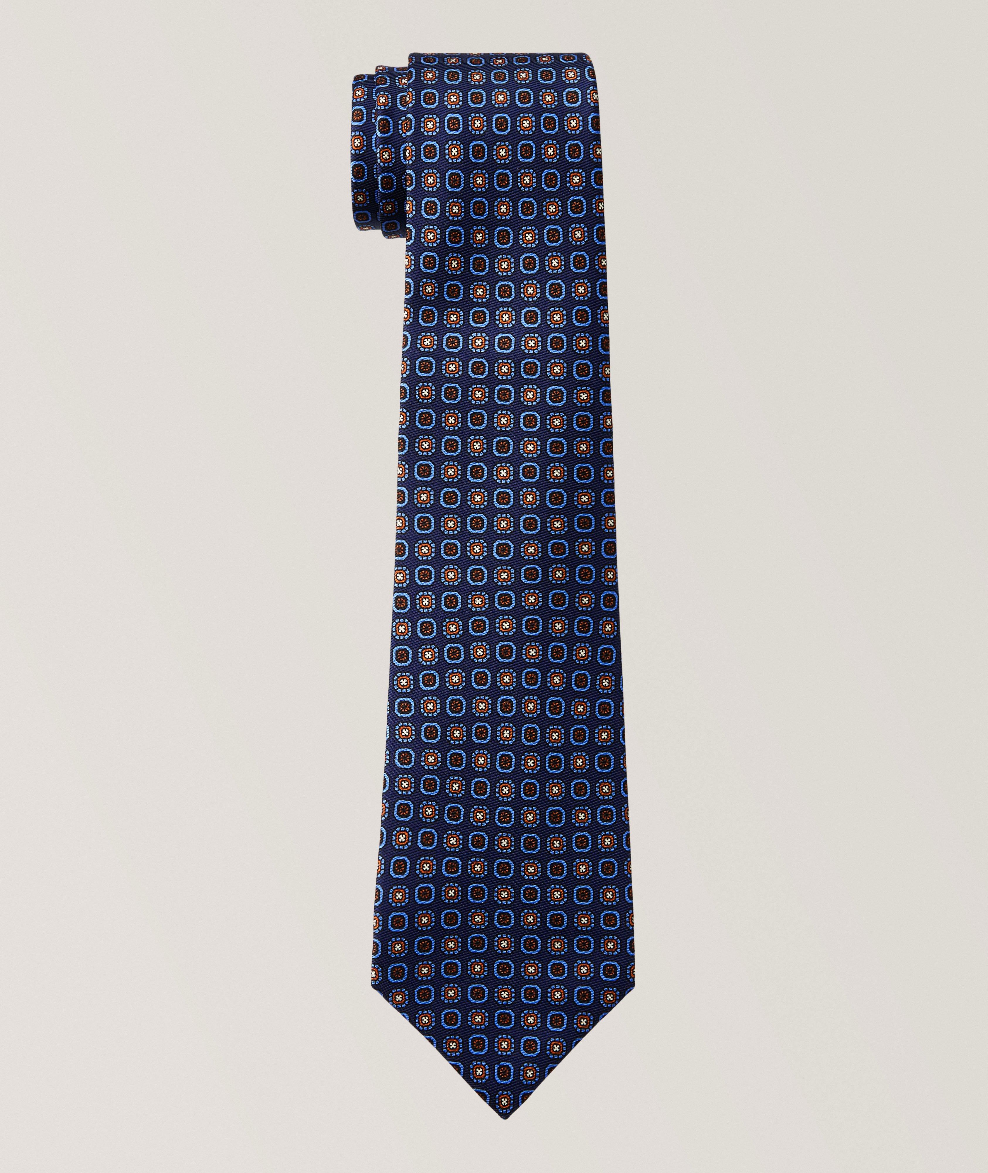 Kiton Square Medallion Silk Tie 