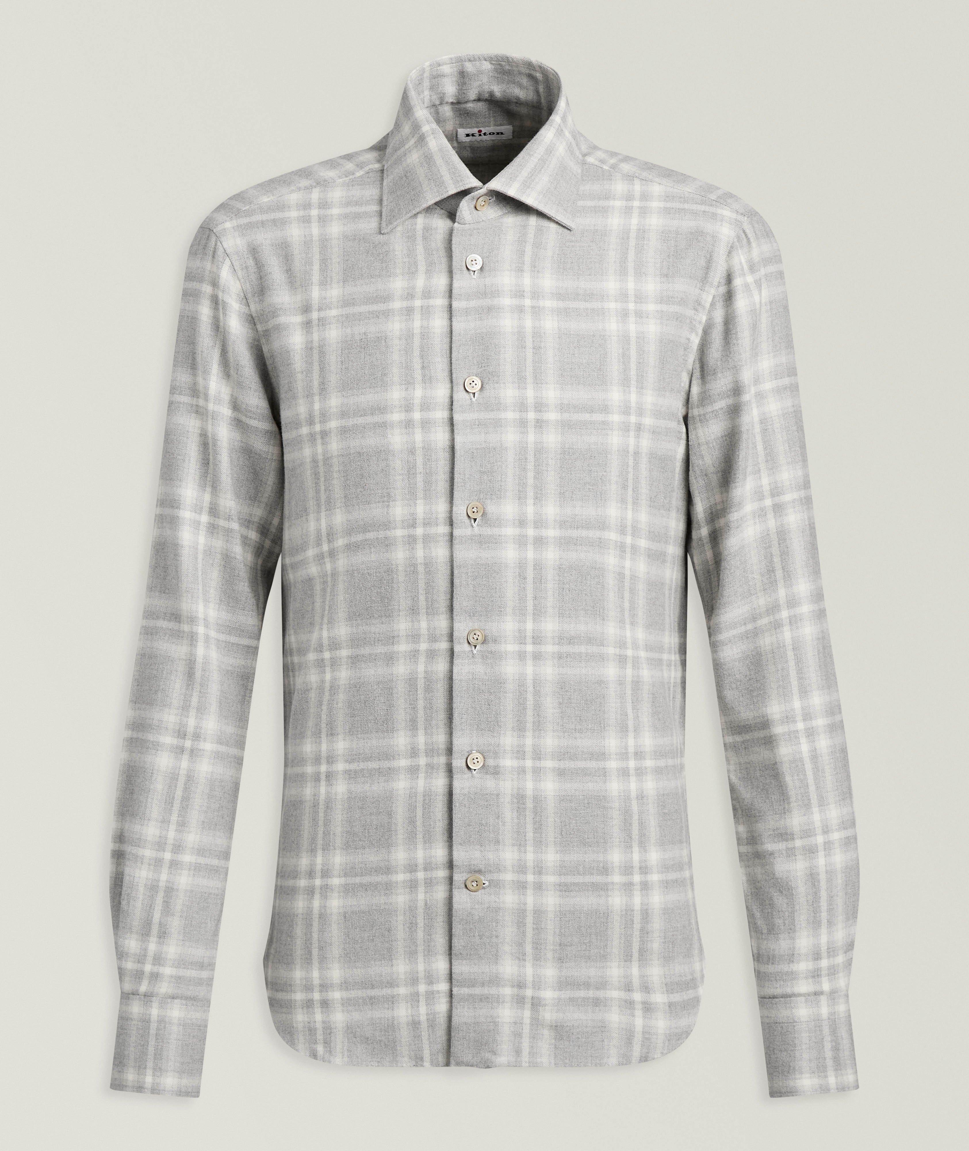 Kiton Chemise flanelle brossée quadrillée