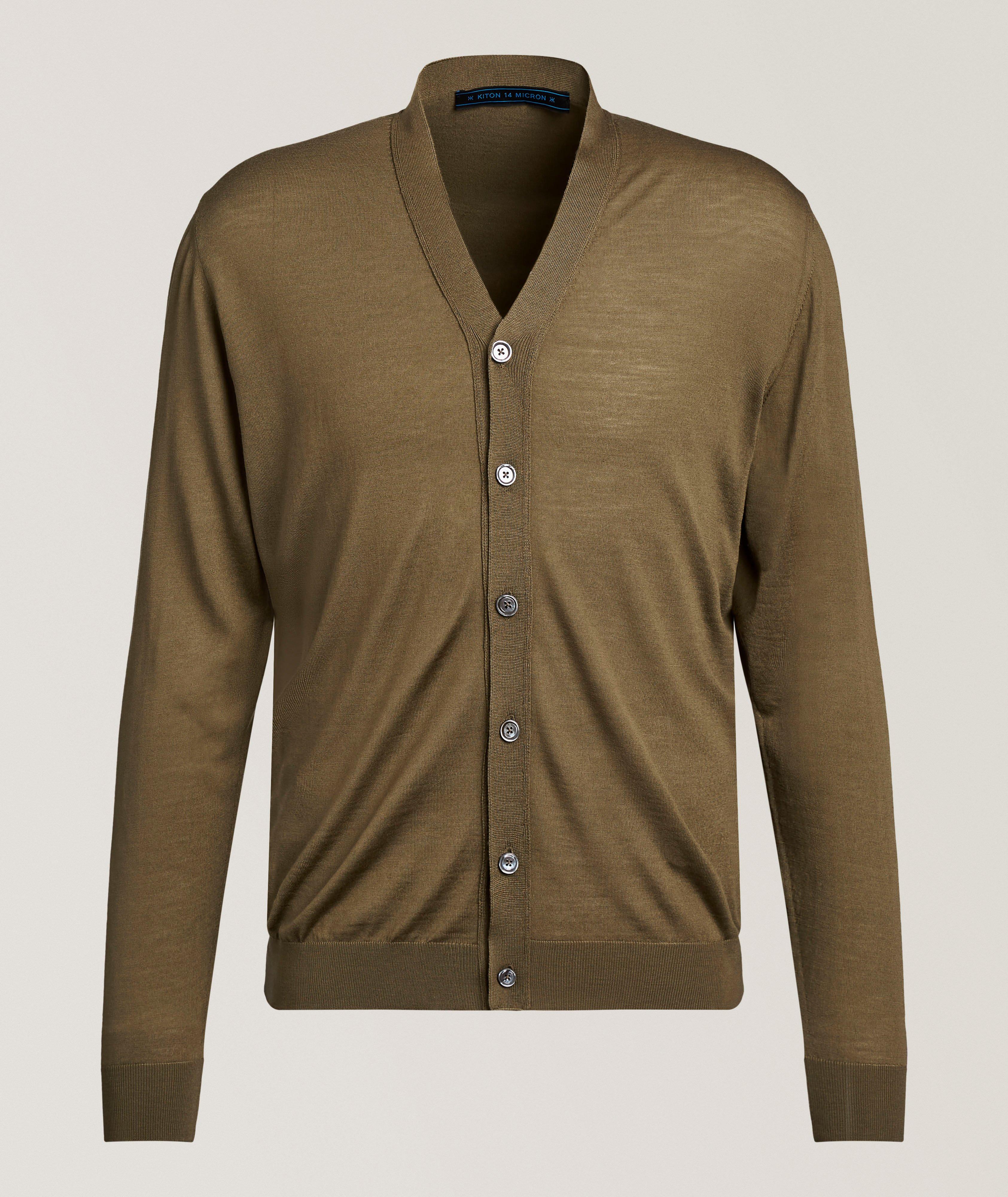 Kiton Blue Diamond 14-Micron Wool Cardigan | Sweaters & Knits