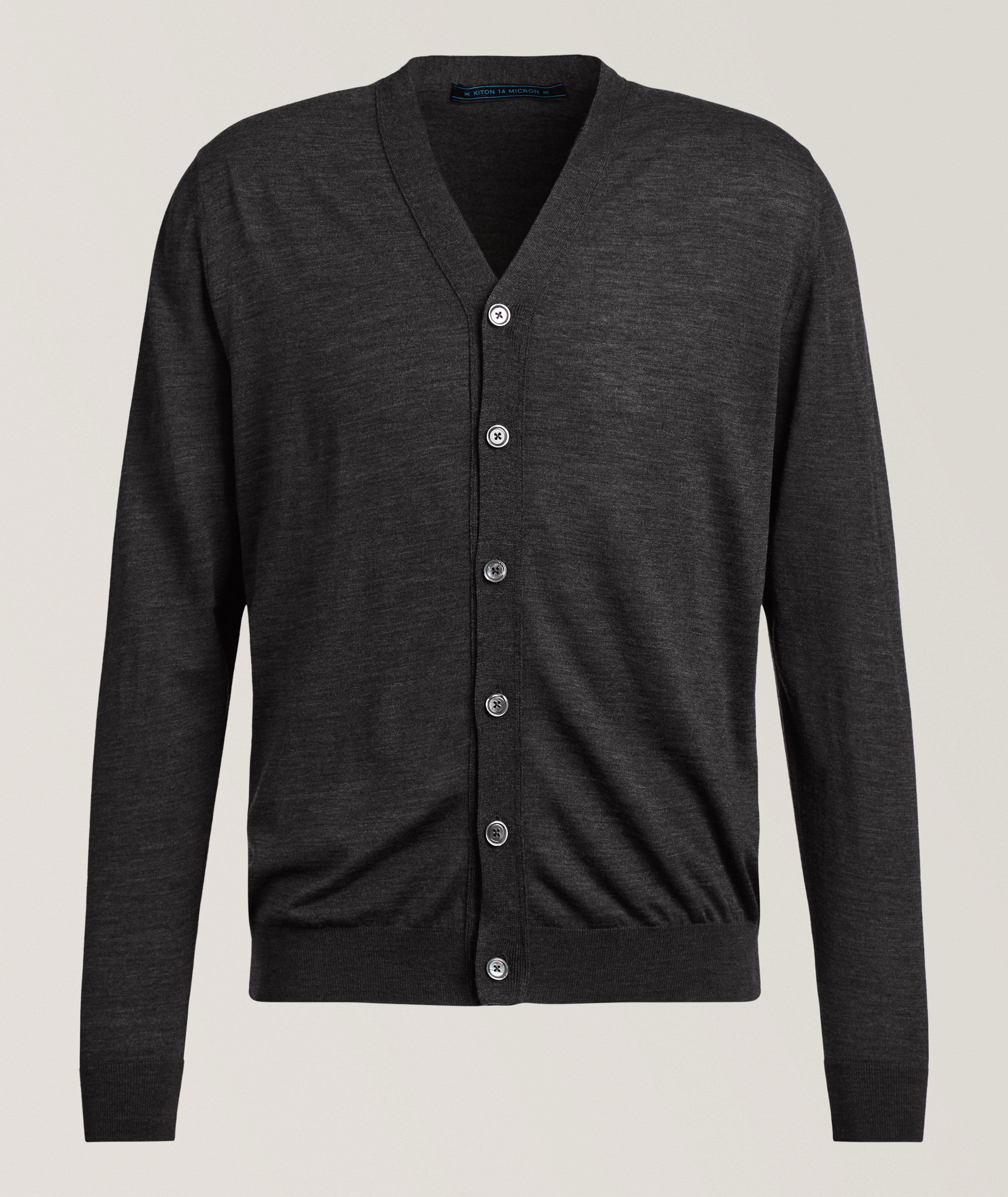 Kiton Blue Diamond 14-Micron Wool Cardigan