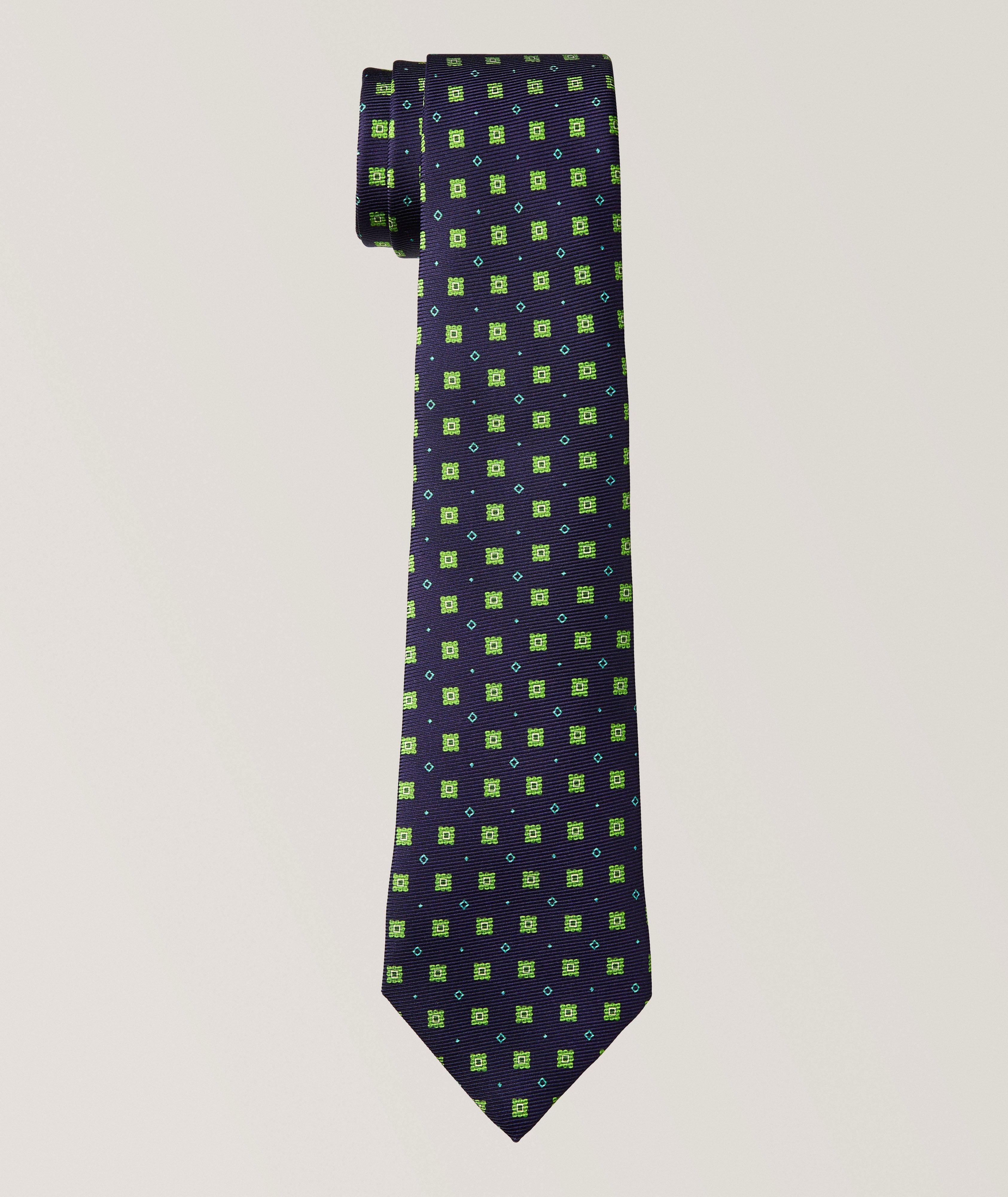 Kiton Square Medallion Silk Tie 