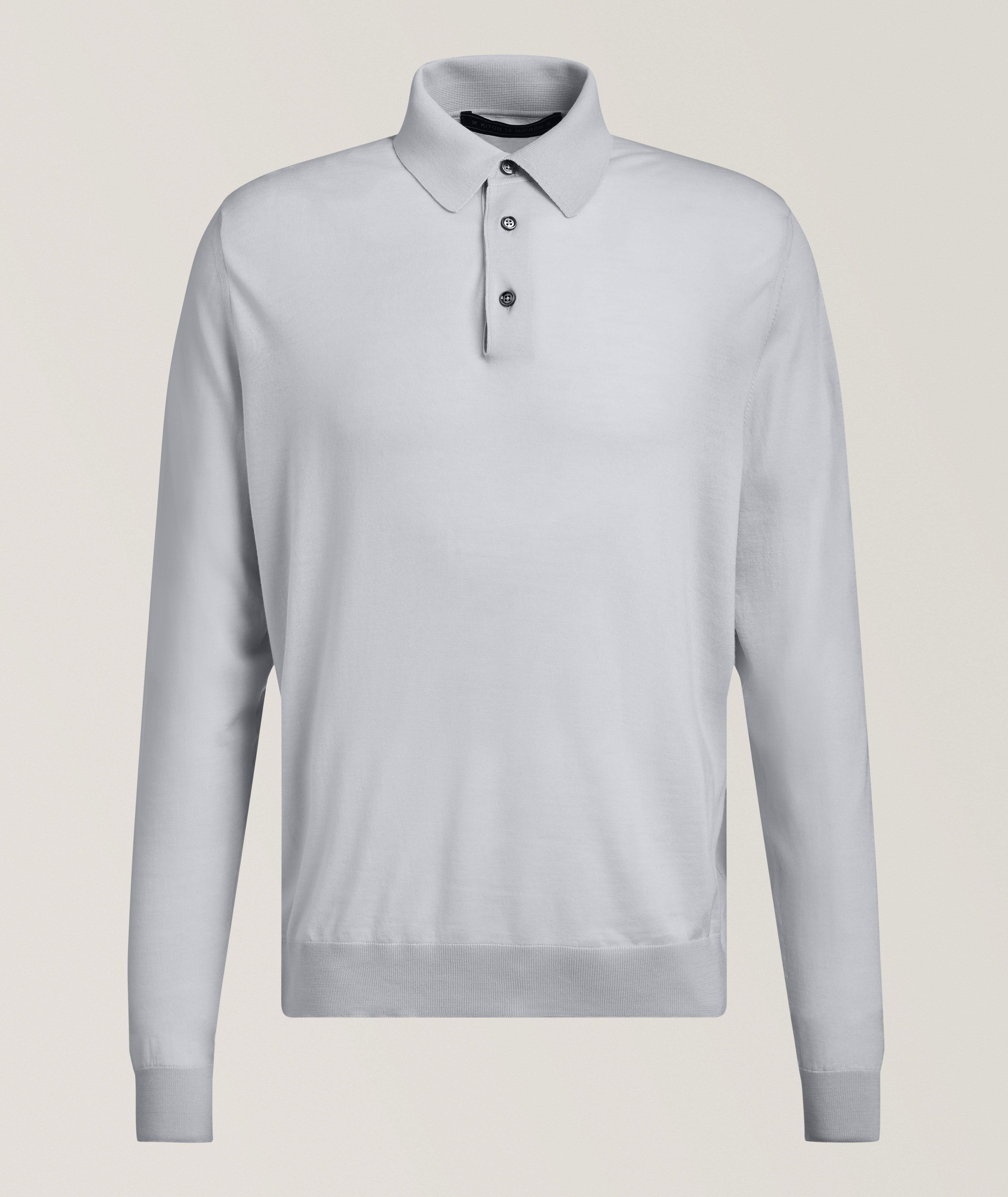 Kiton Blue Diamond Wool Polo Shirt
