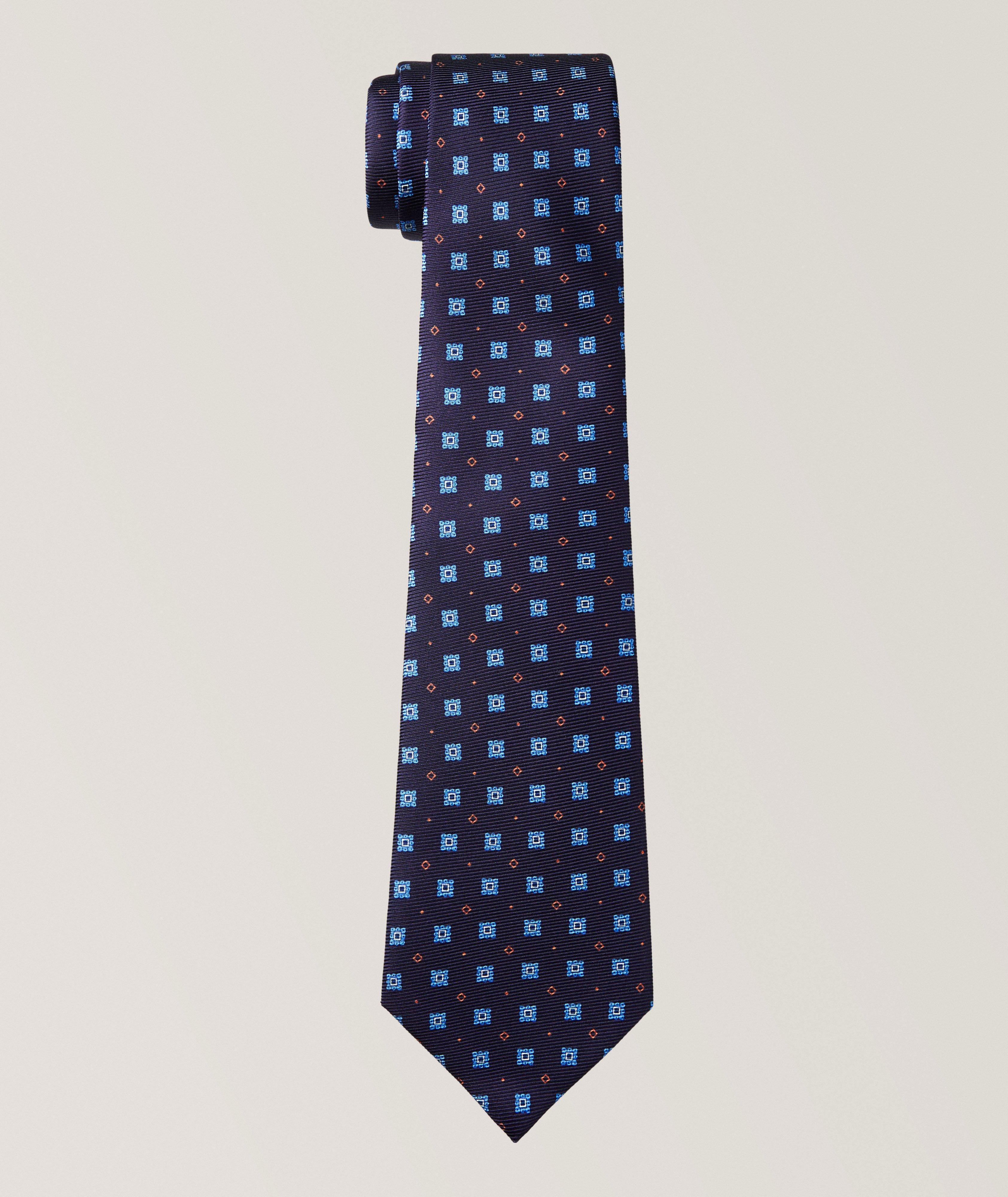 Kiton Square Medallion Silk Tie 