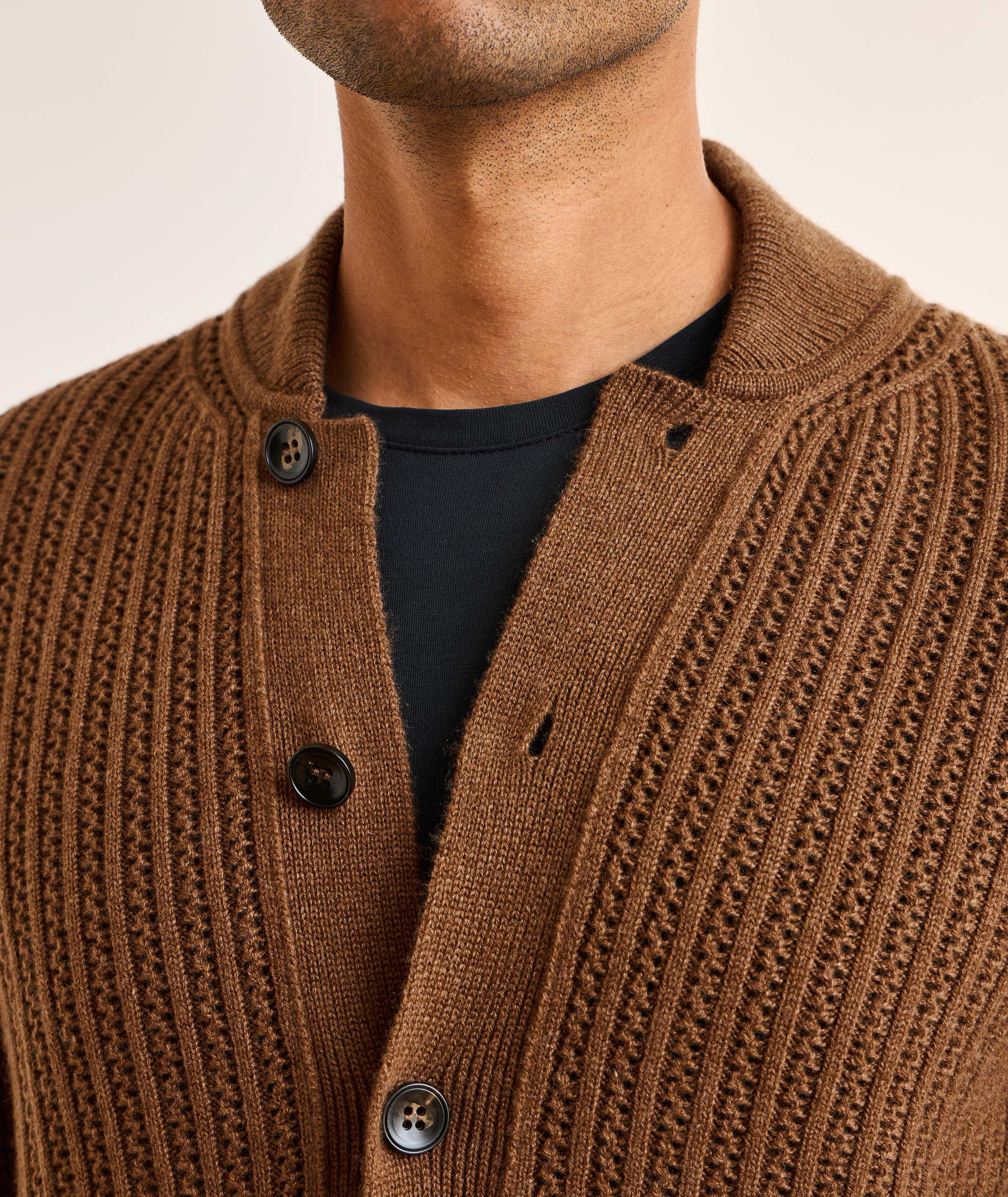Textured Cashmere Knit Cardigan  image 3