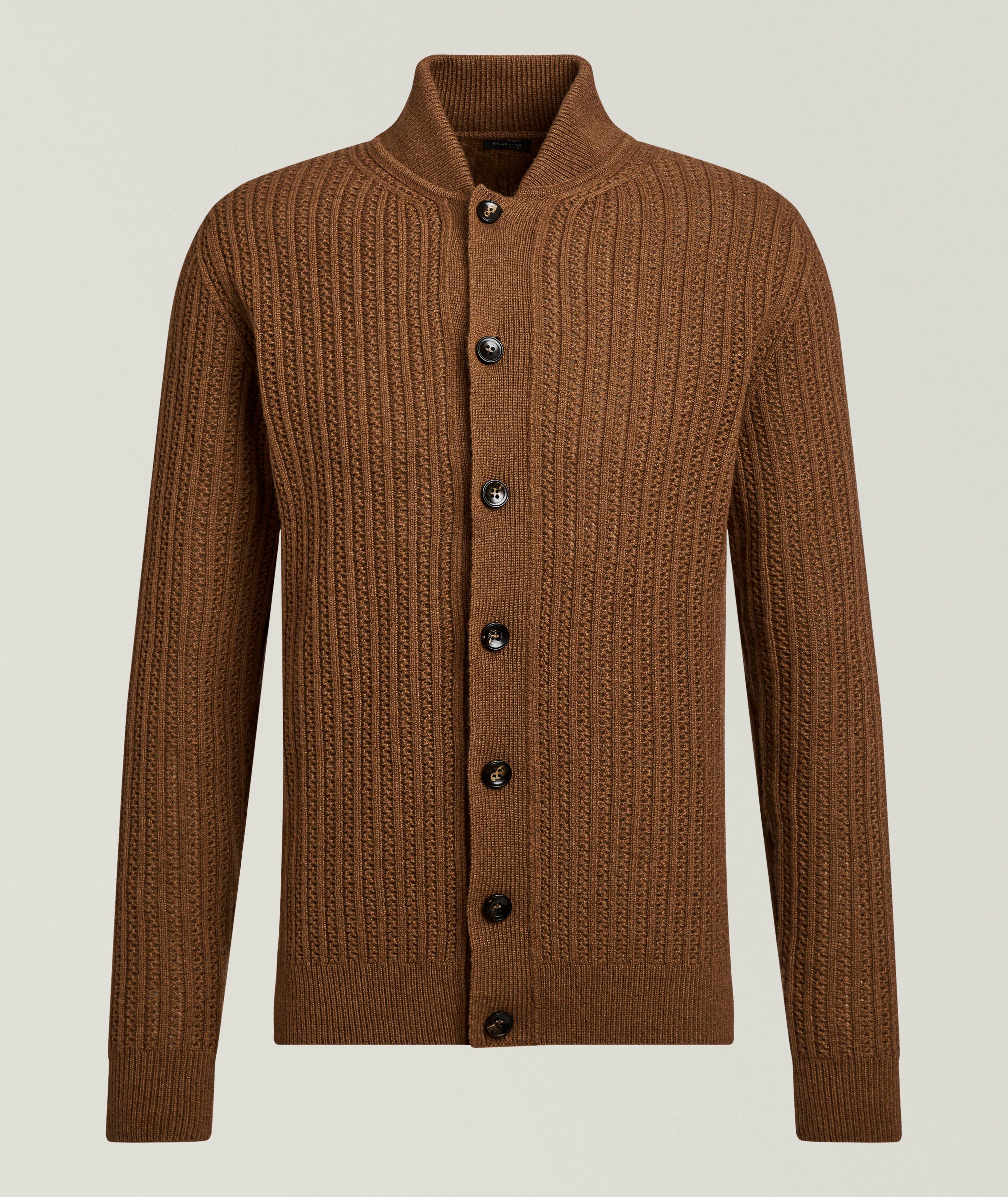 Kiton Textured Cashmere Knit Cardigan 