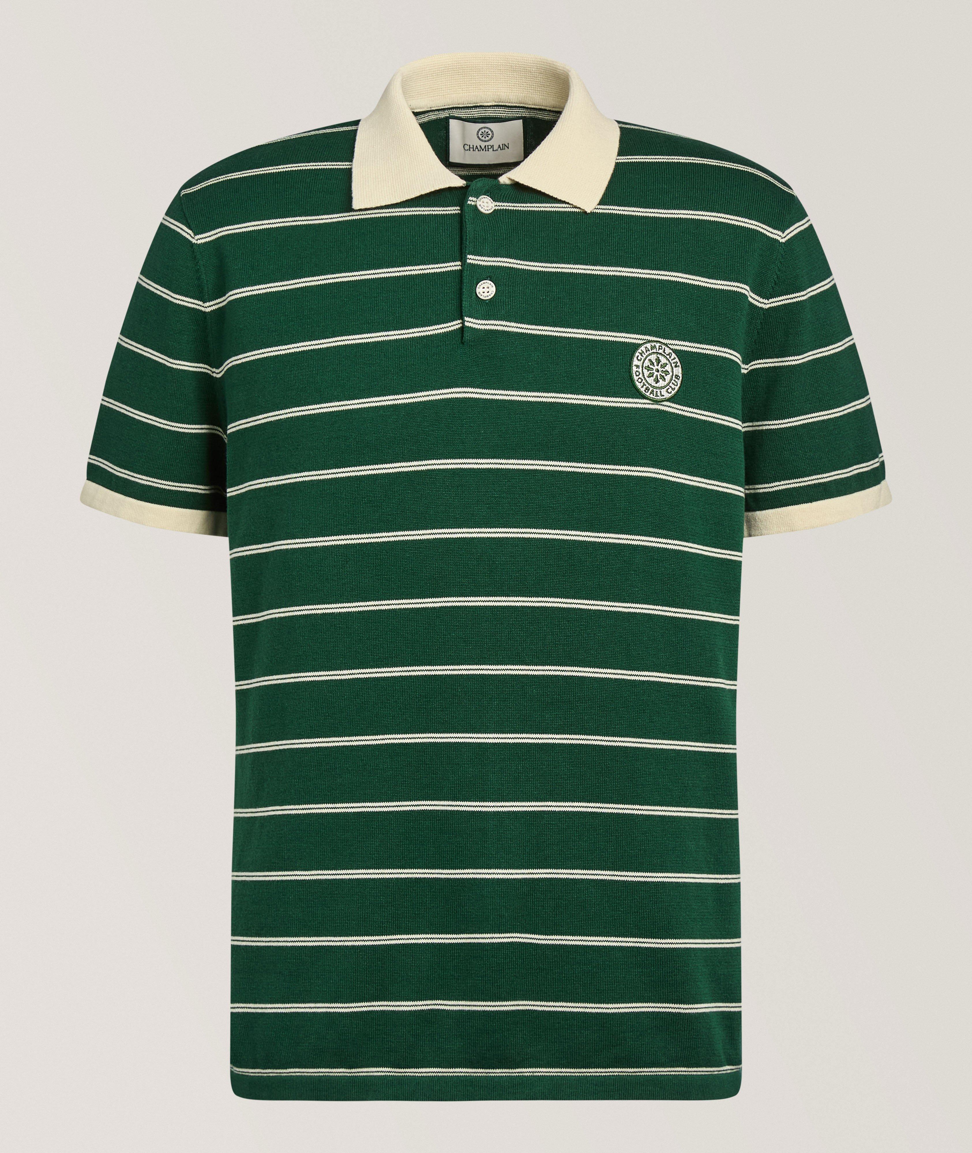 Champlain Football Club Striped Knit Polo
