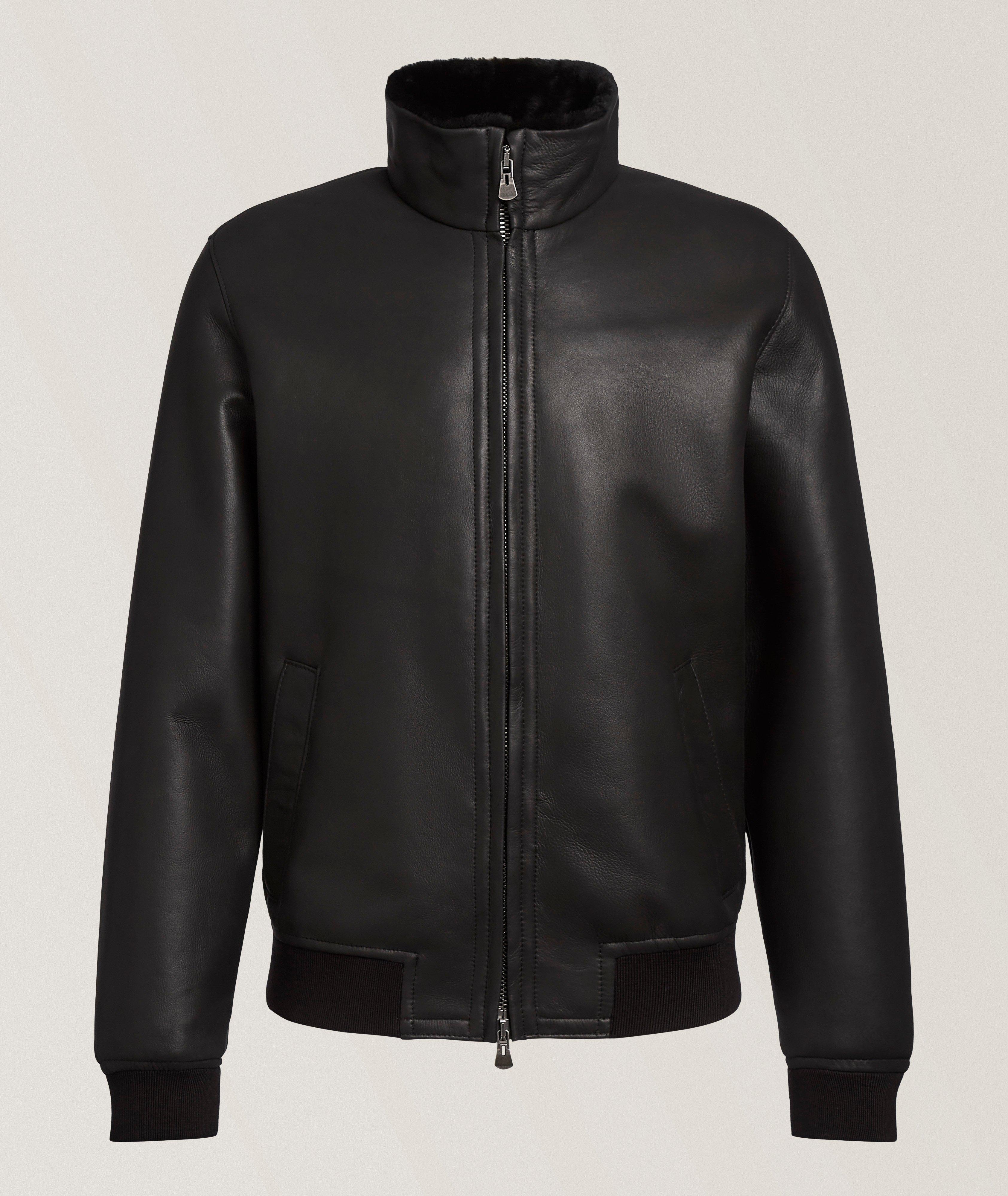 Bomber cuir doublé-peau lainée Peter image 0