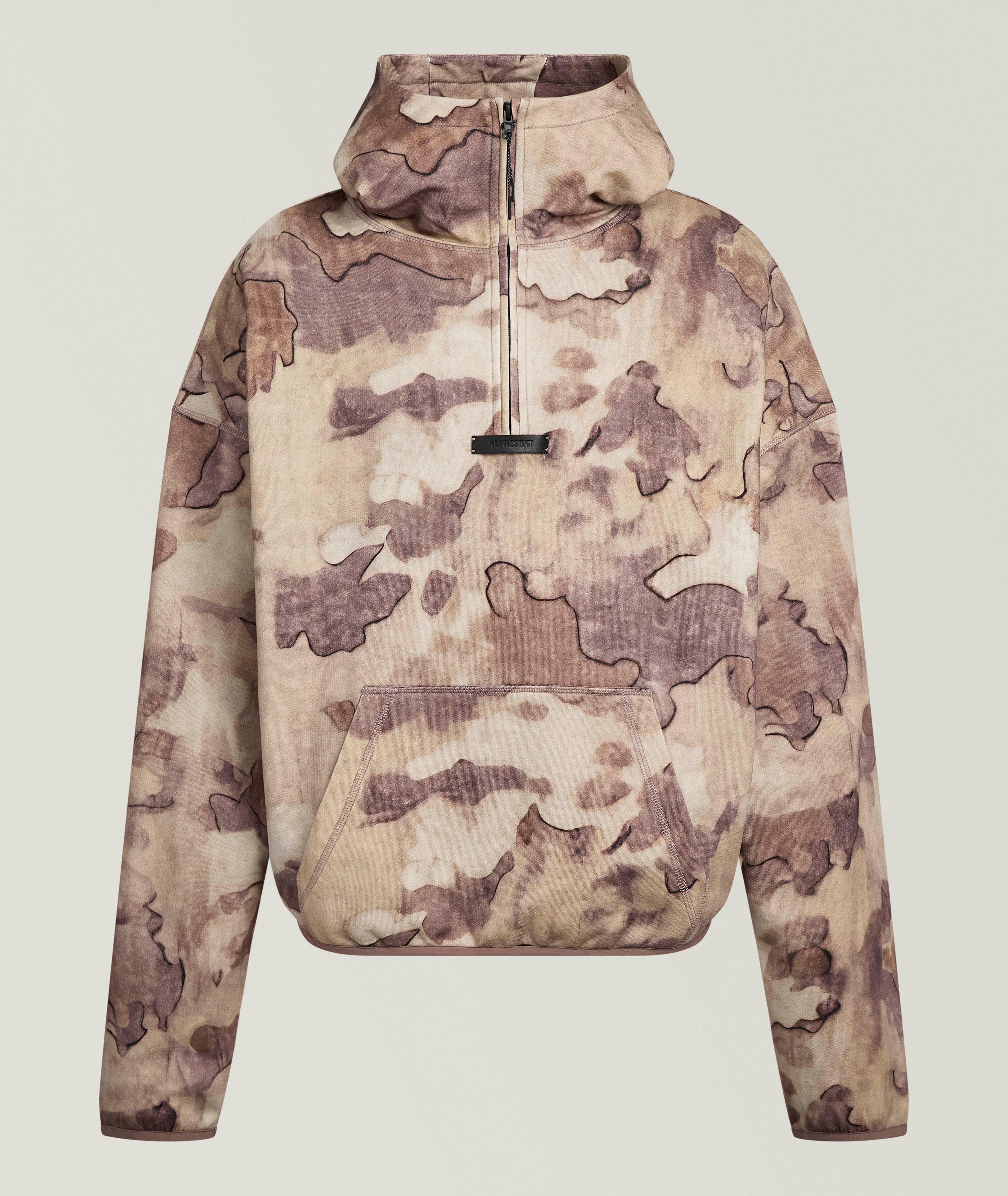 Represent Sweatshirt à capuche quart-zippée camo Shuttle