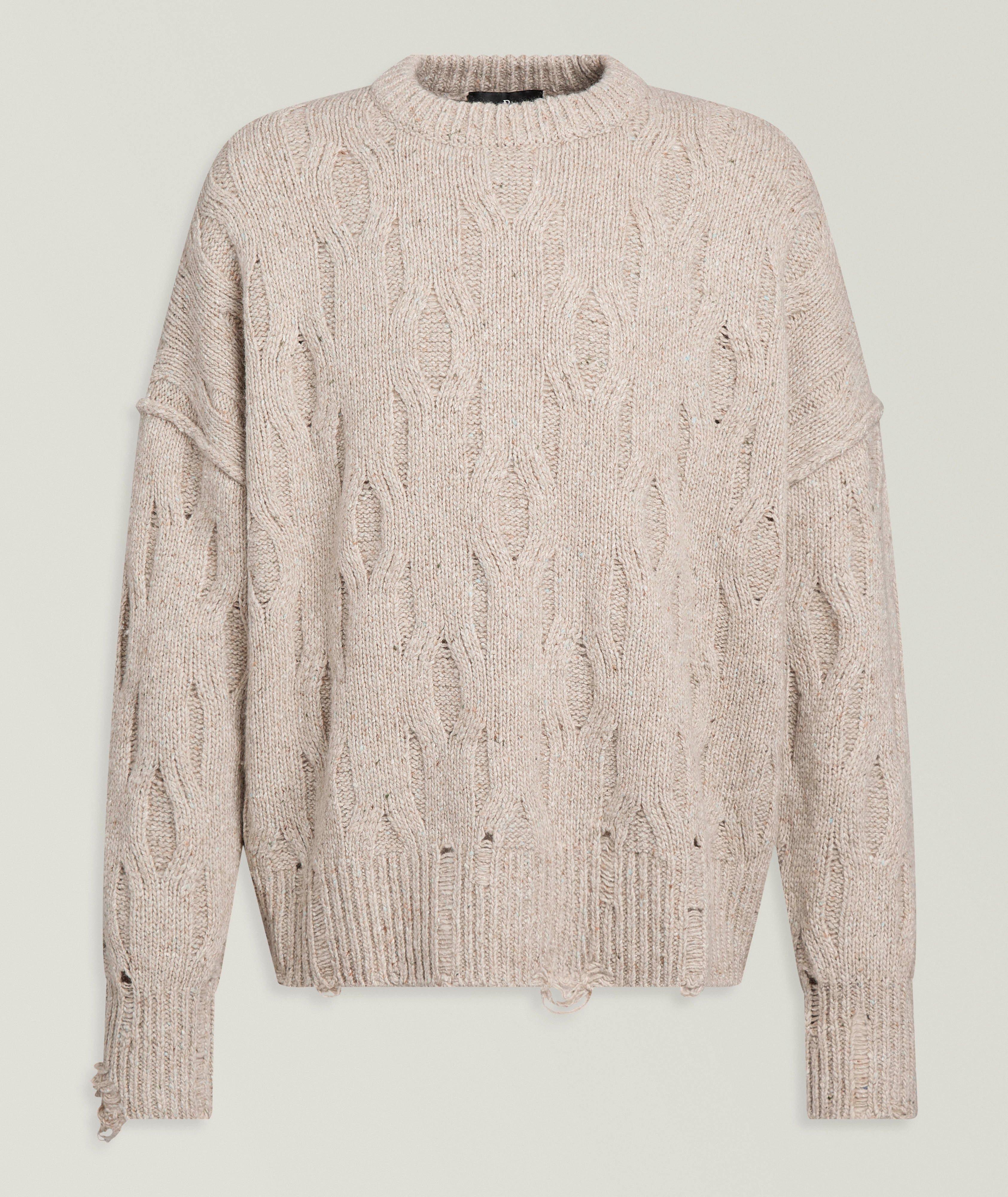 Represent Pull laine-mélange tricot usé