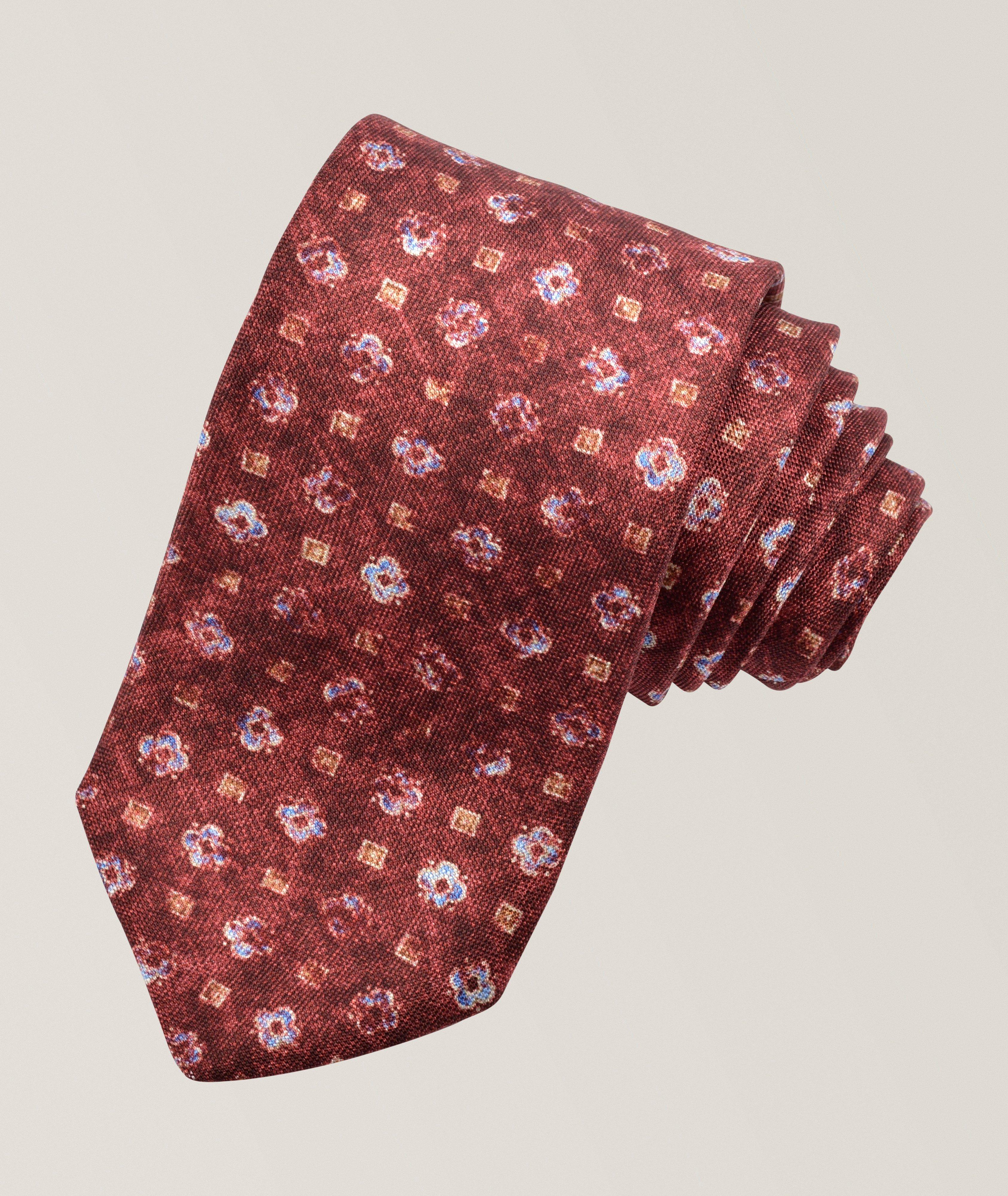 Dion Cravate en jacquard soie médaillon usé