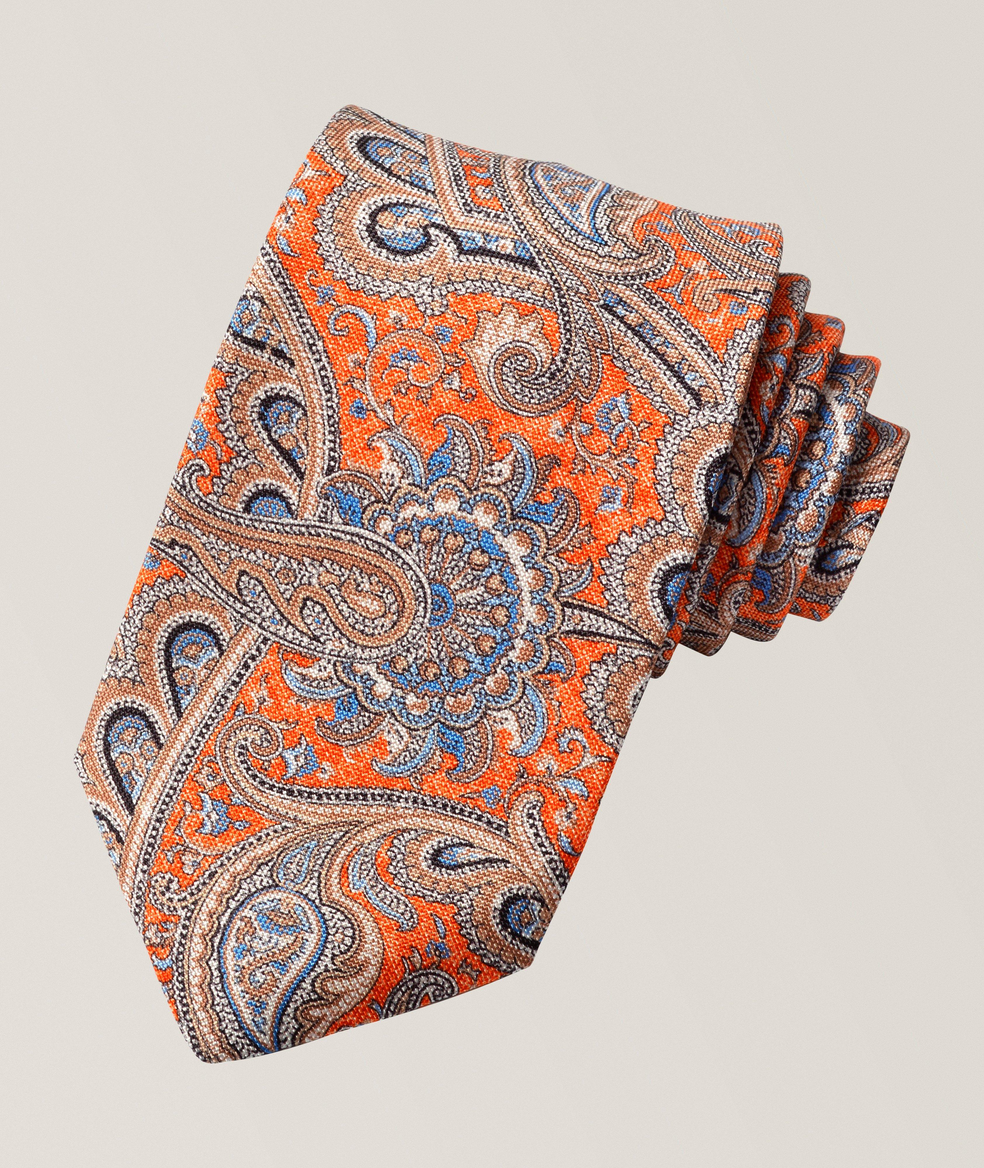 Cravate en jacquard soie paisley mélange image 0