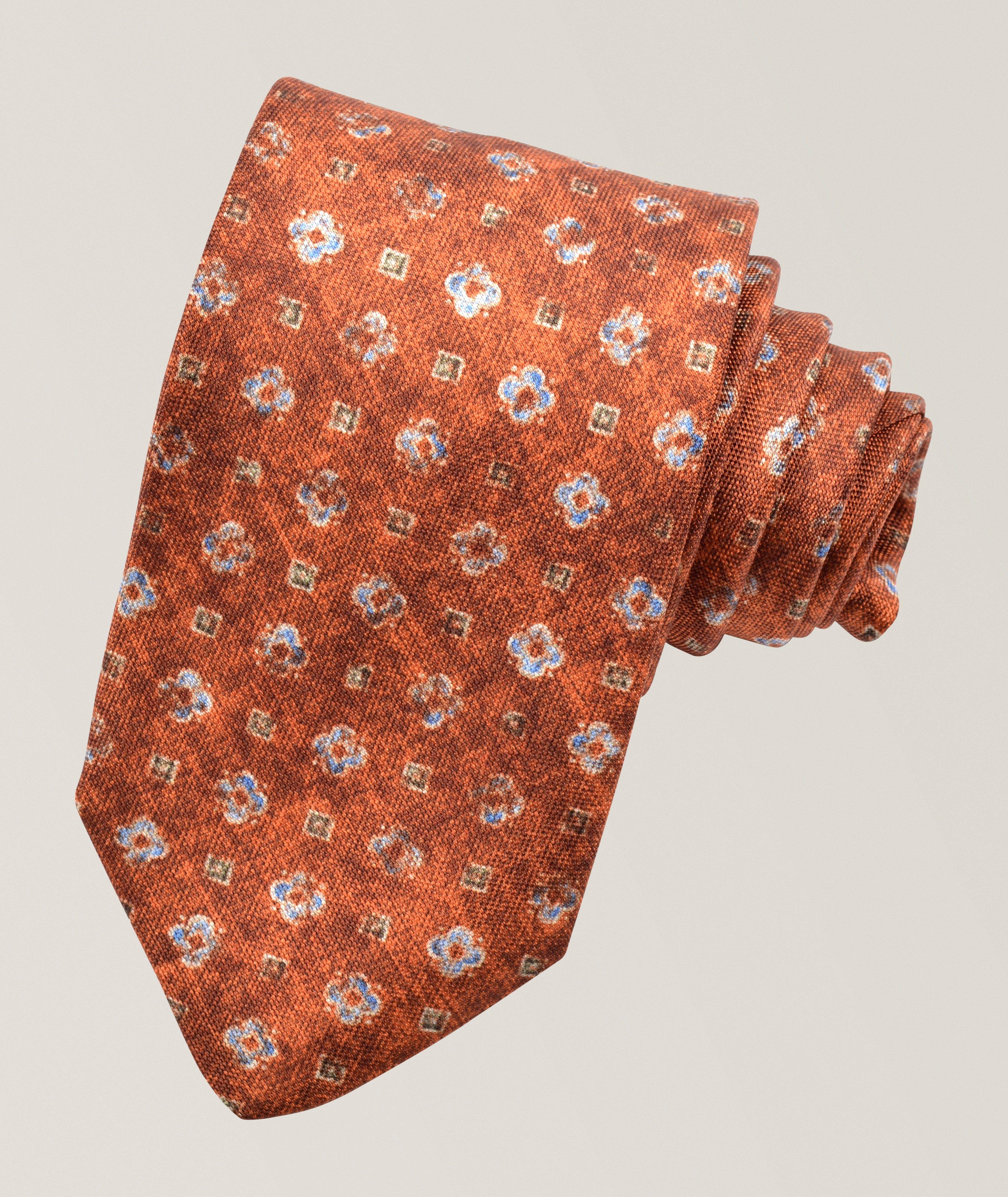 Dion Cravate en jacquard soie médaillon usé