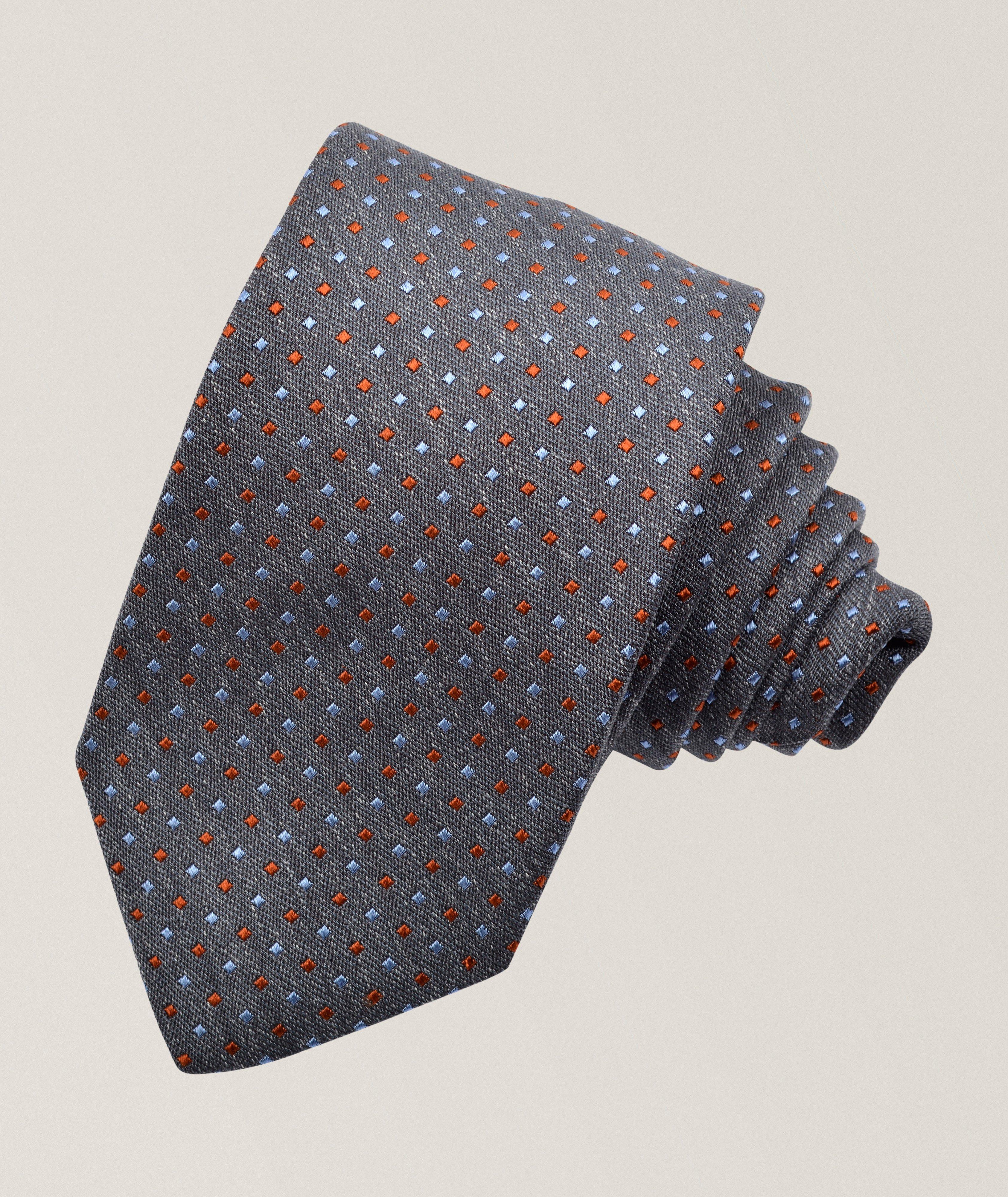 Dion Micro-Cube Silk Jacquard Tie