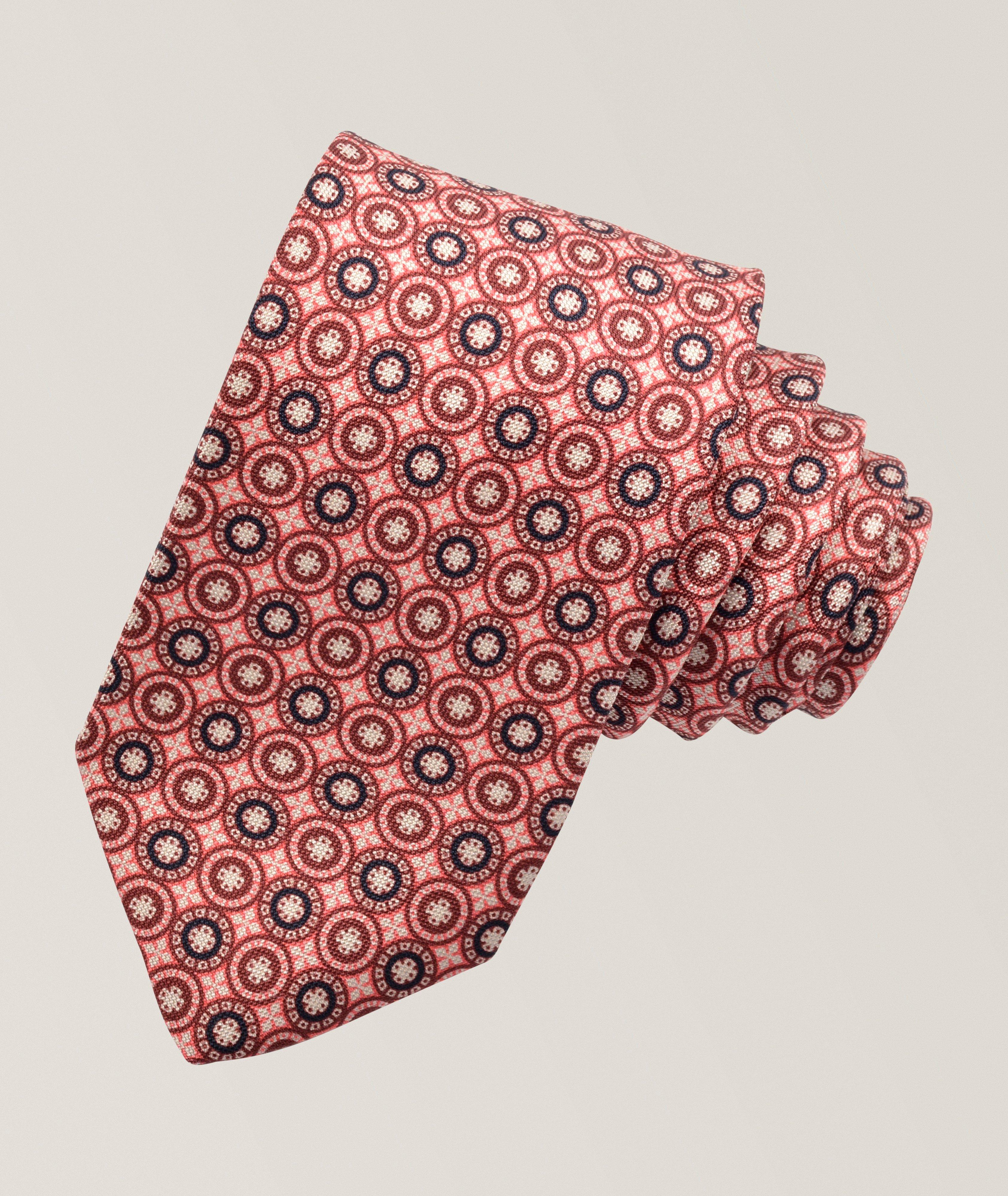 Dion Cravate en jacquard soie médaillon circulaire