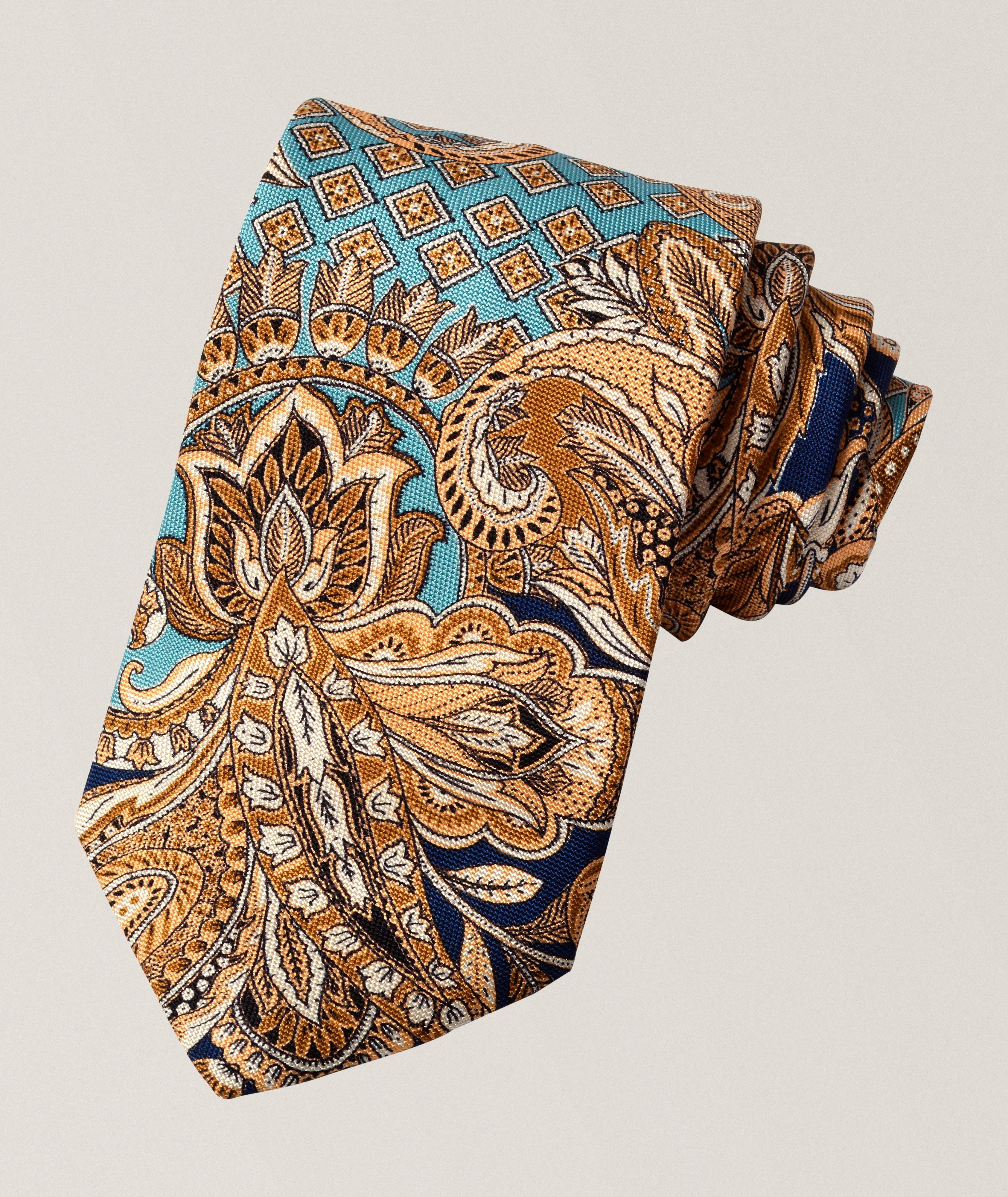 Dion Cravate en jacquard soie paisley rétro