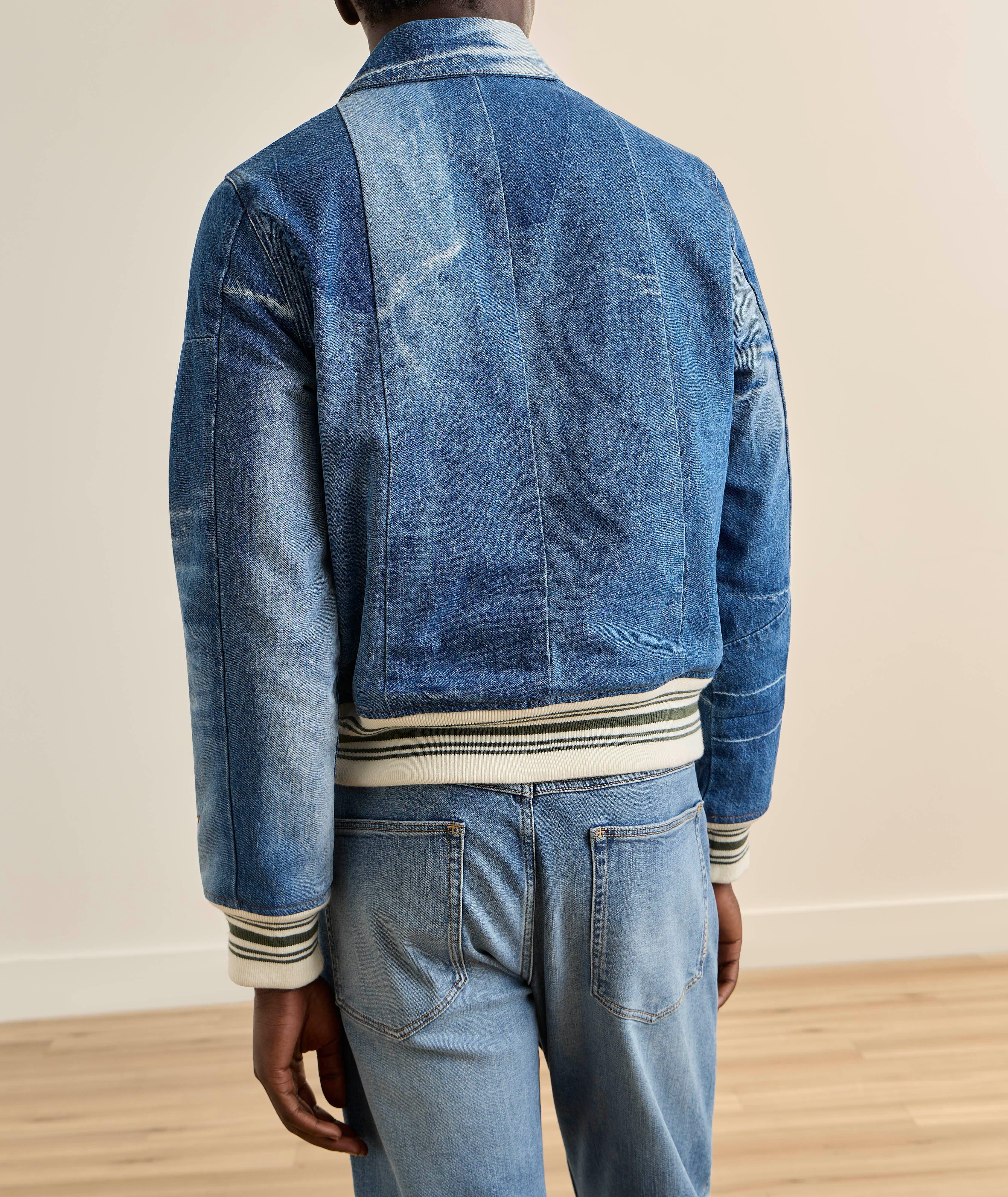 Veste denim courtepointe décolorée image 2