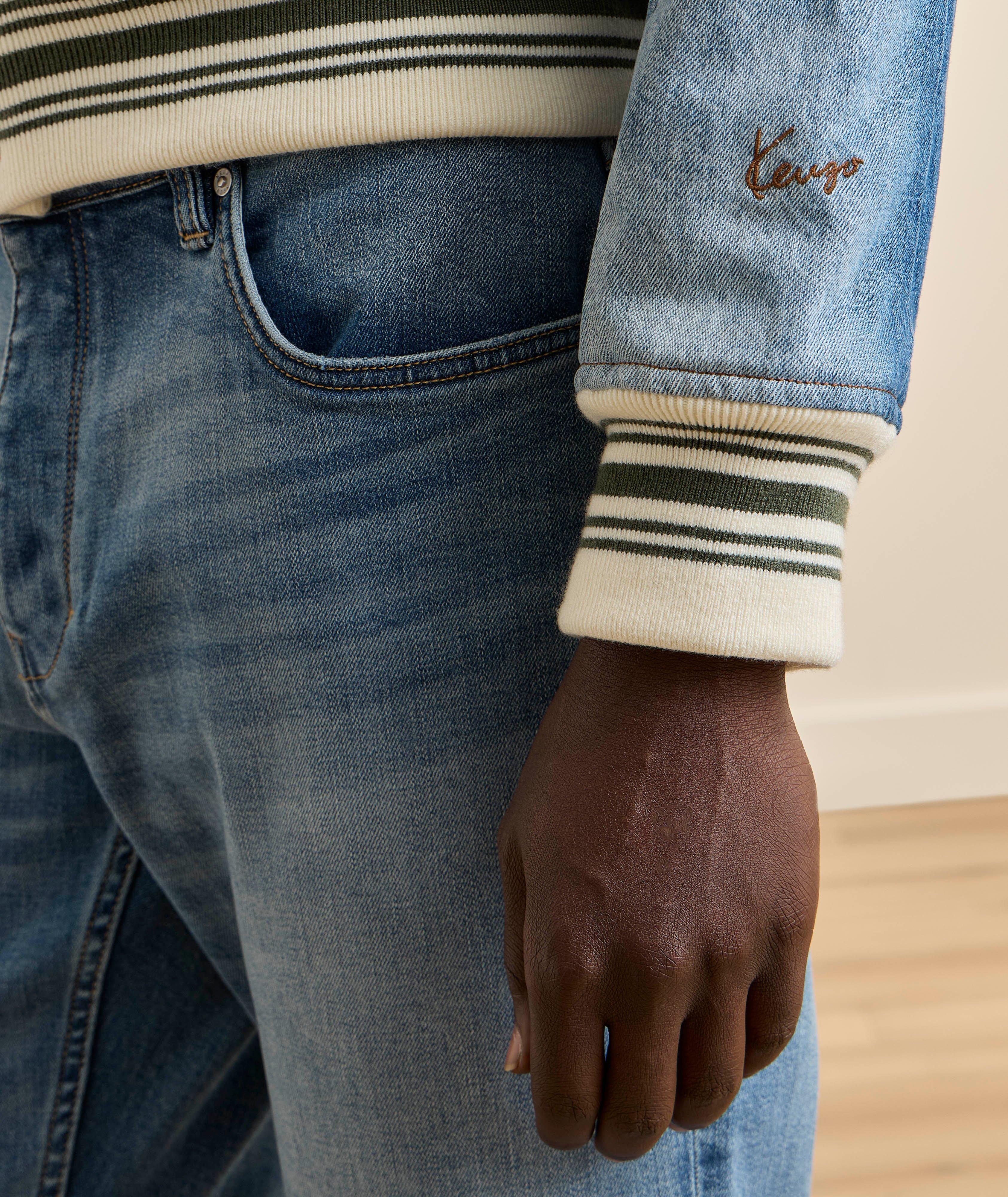 Veste denim courtepointe décolorée image 4