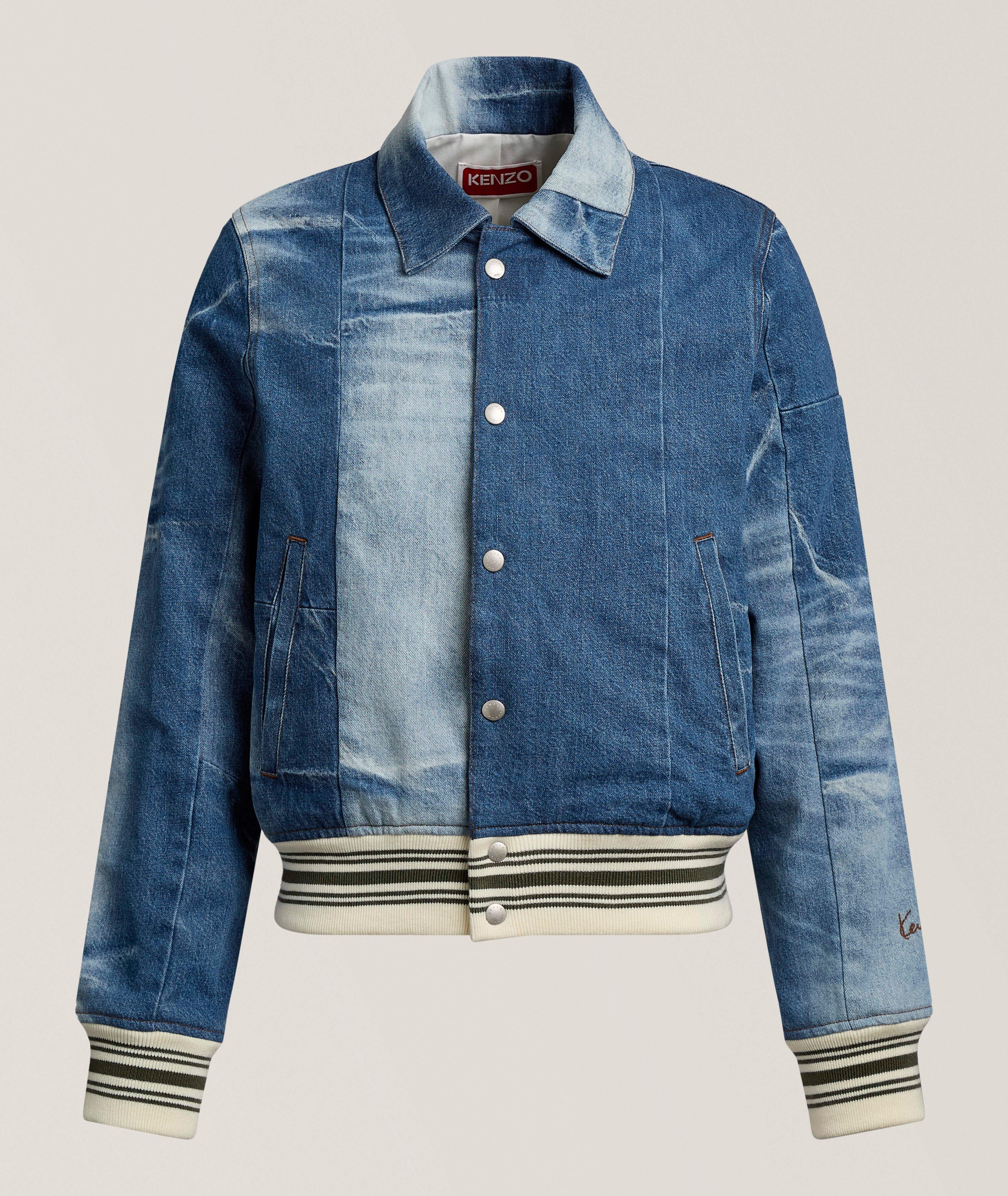 Veste denim courtepointe décolorée image 0