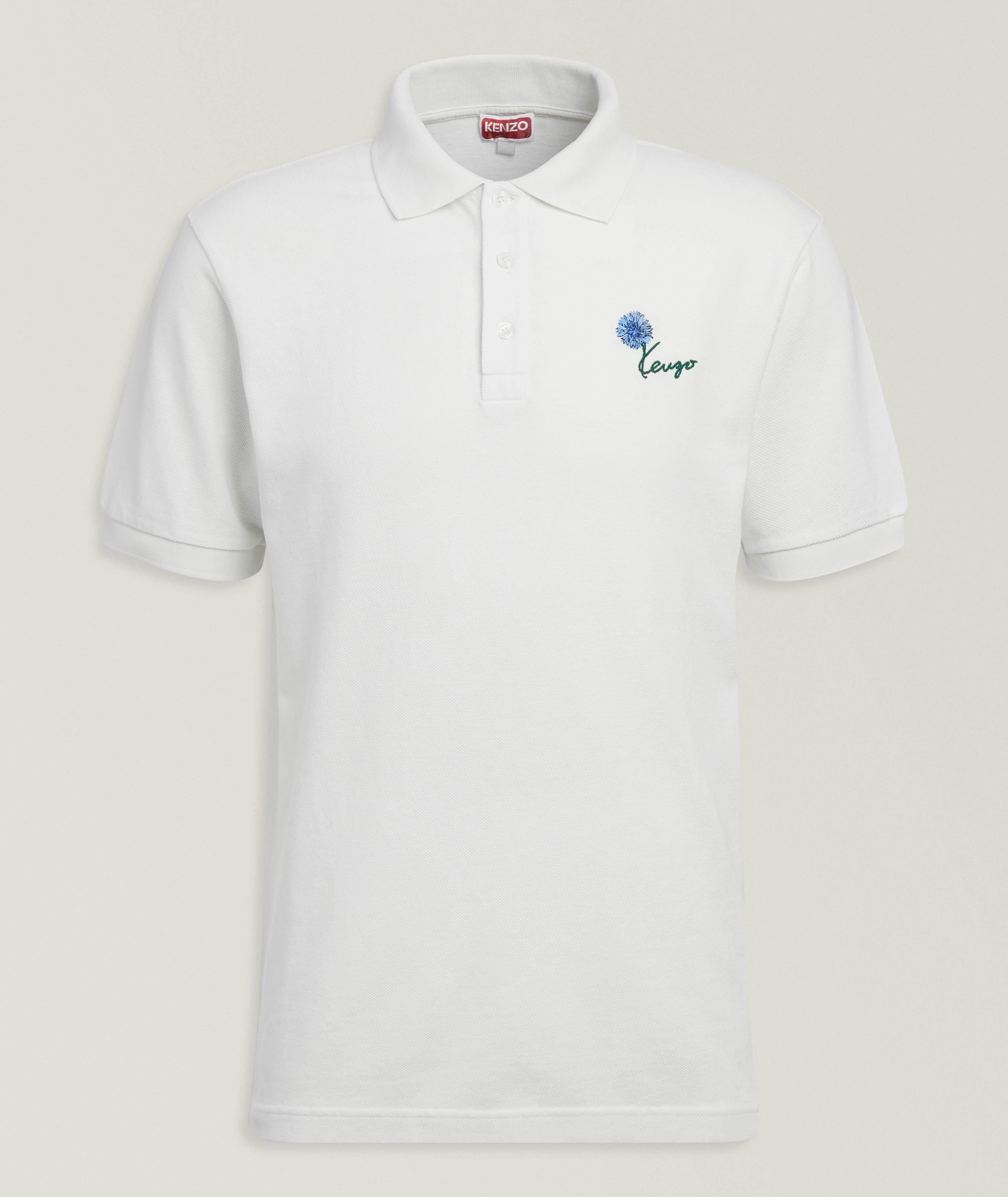 Kenzo Embroidered Tulip Cotton Piqué Polo