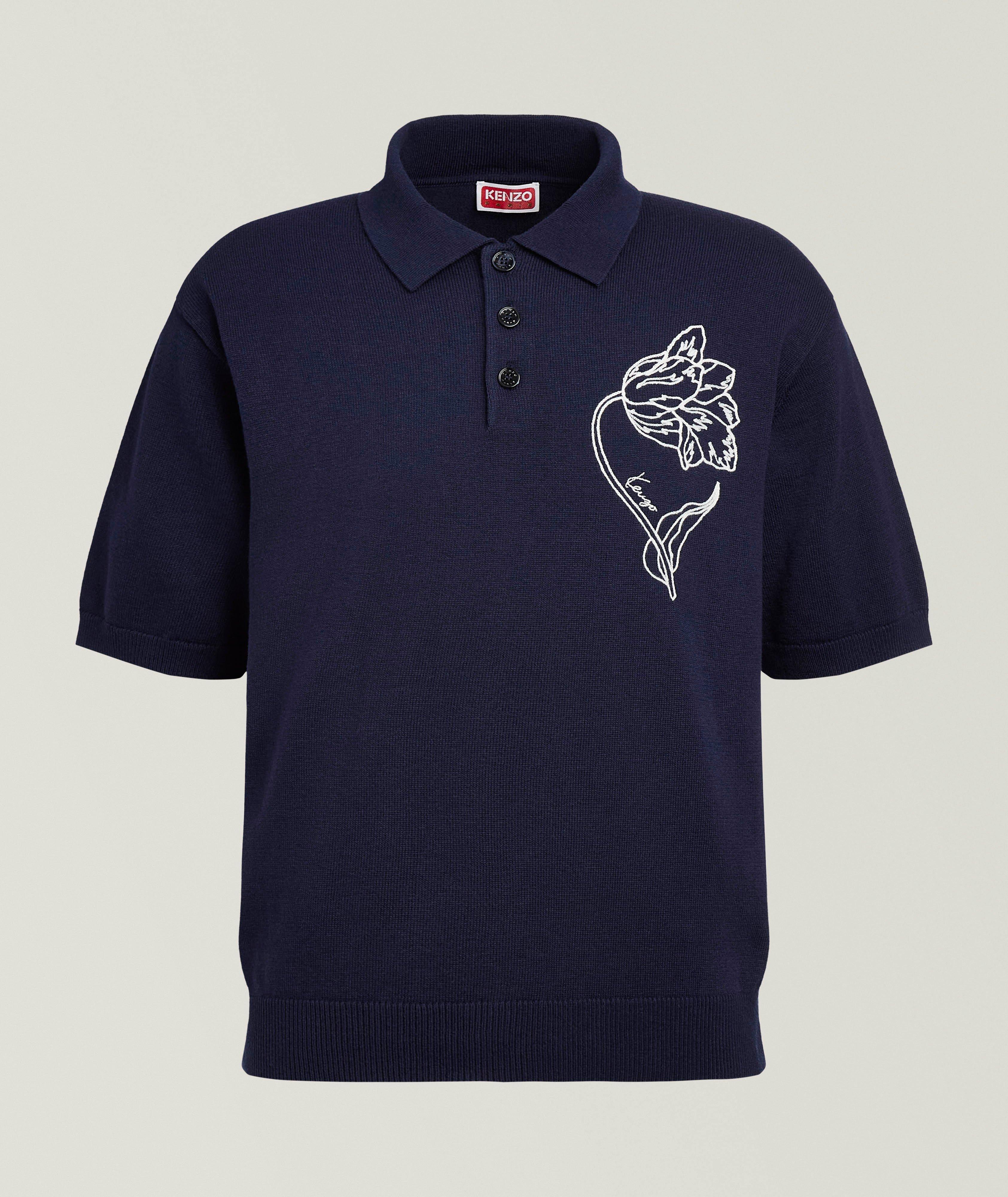 Kenzo Embroidered Tulip Knit Polo