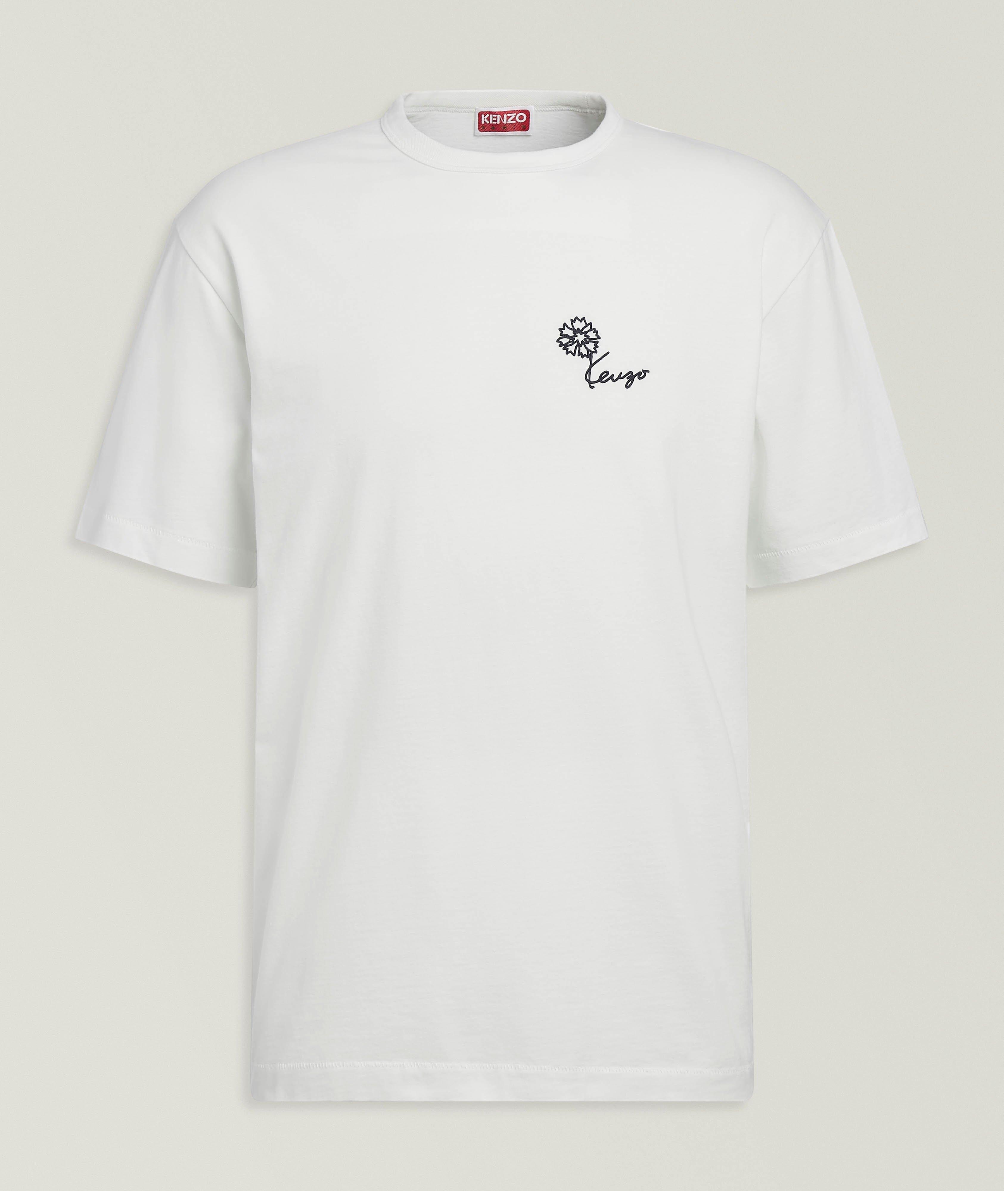 Kenzo Back Embroidered Tulip Cotton T-Shirt