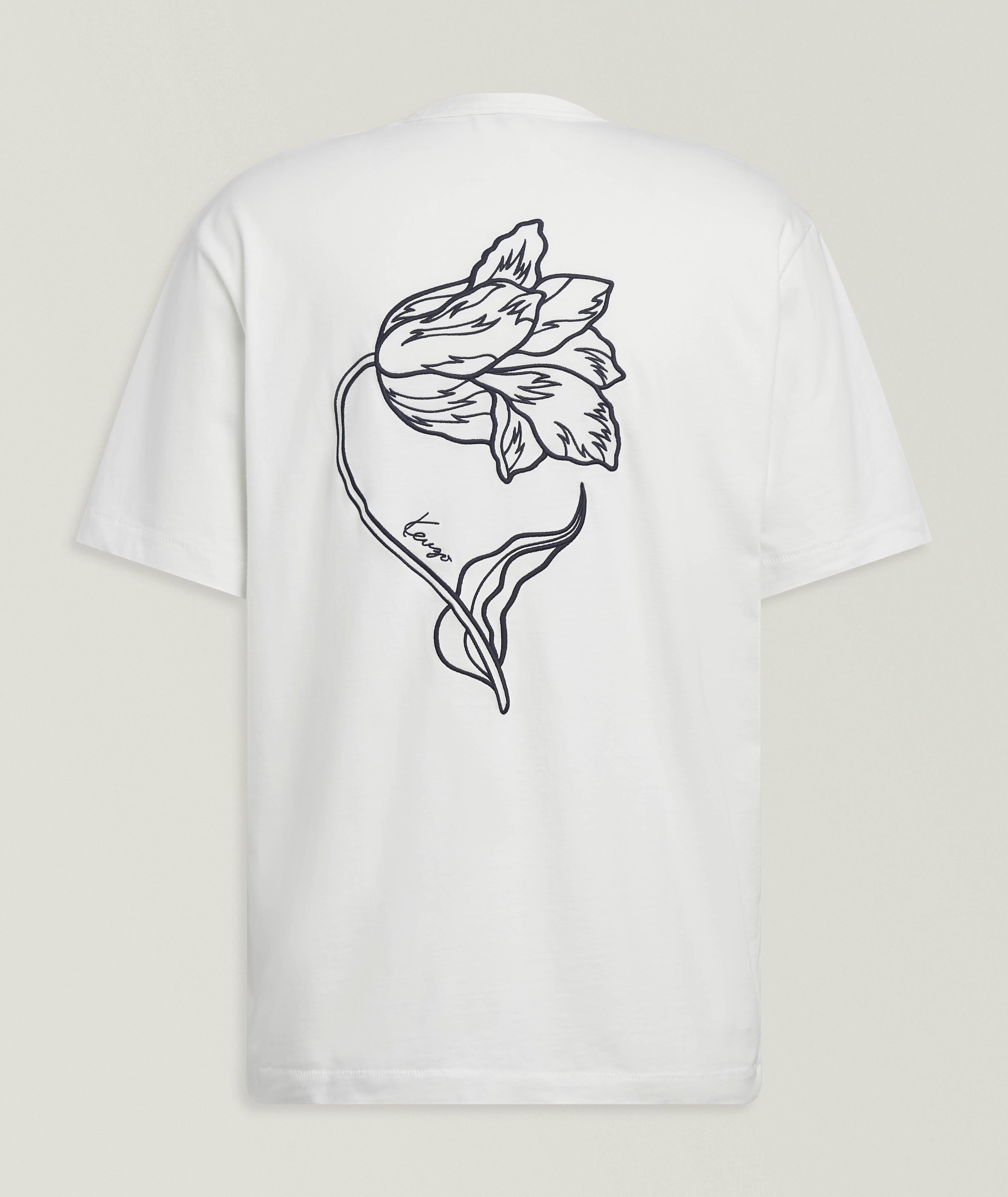 T-shirt coton tulipe brodée dos image 1