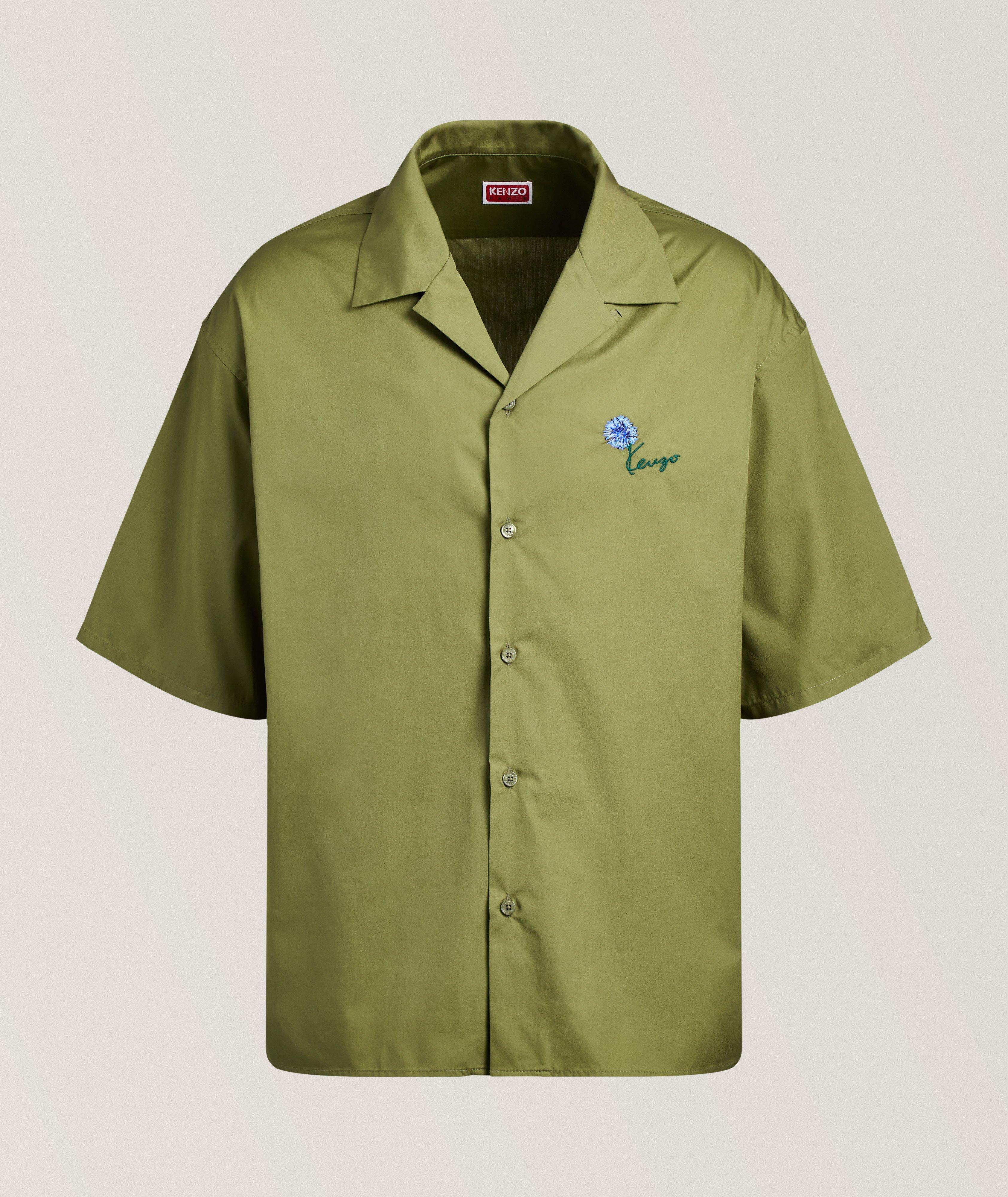 Kenzo Embroidered Tulip Cotton Camp Shirt