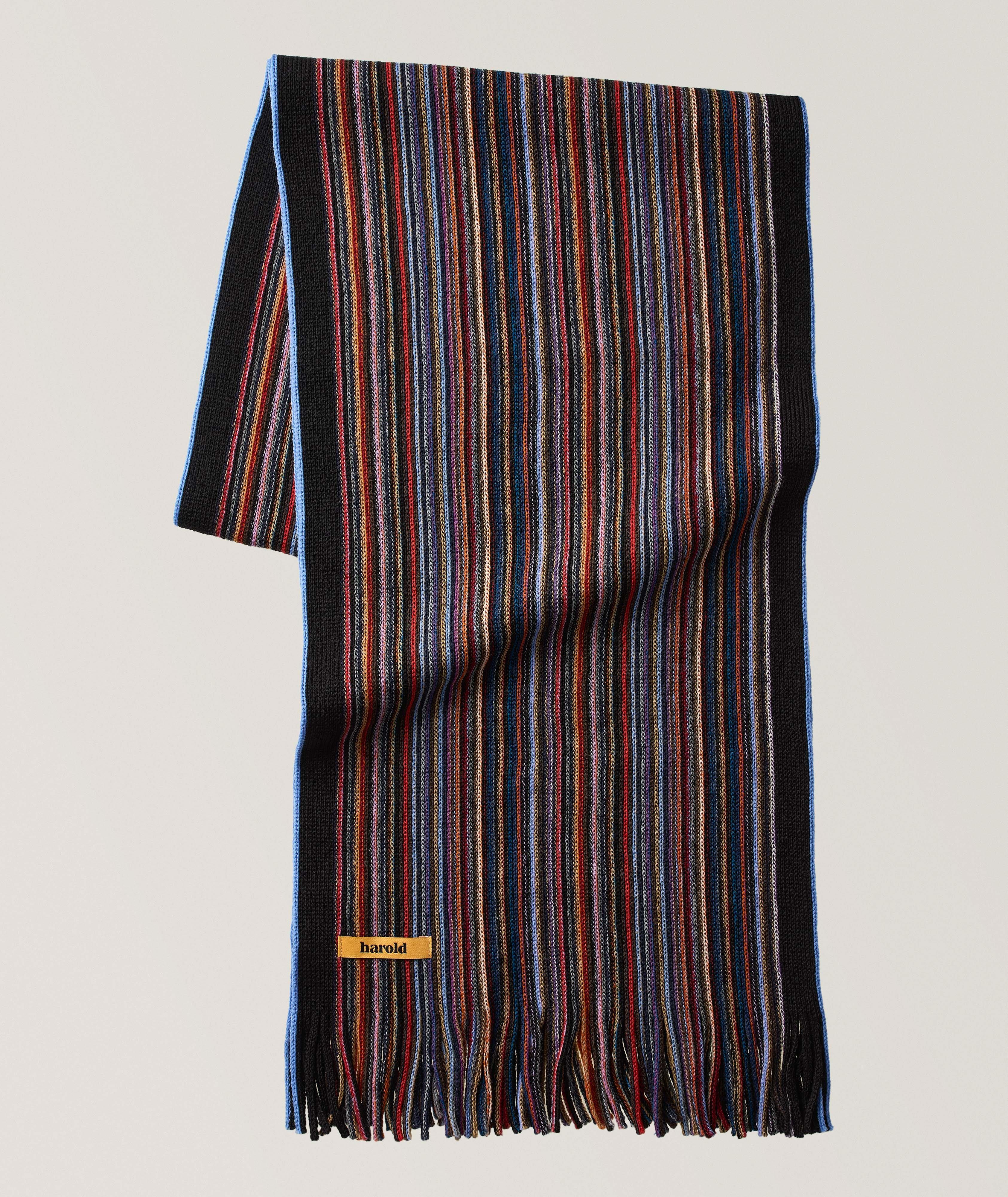 Multi-Stripe Virgin Wool Scarf image 0