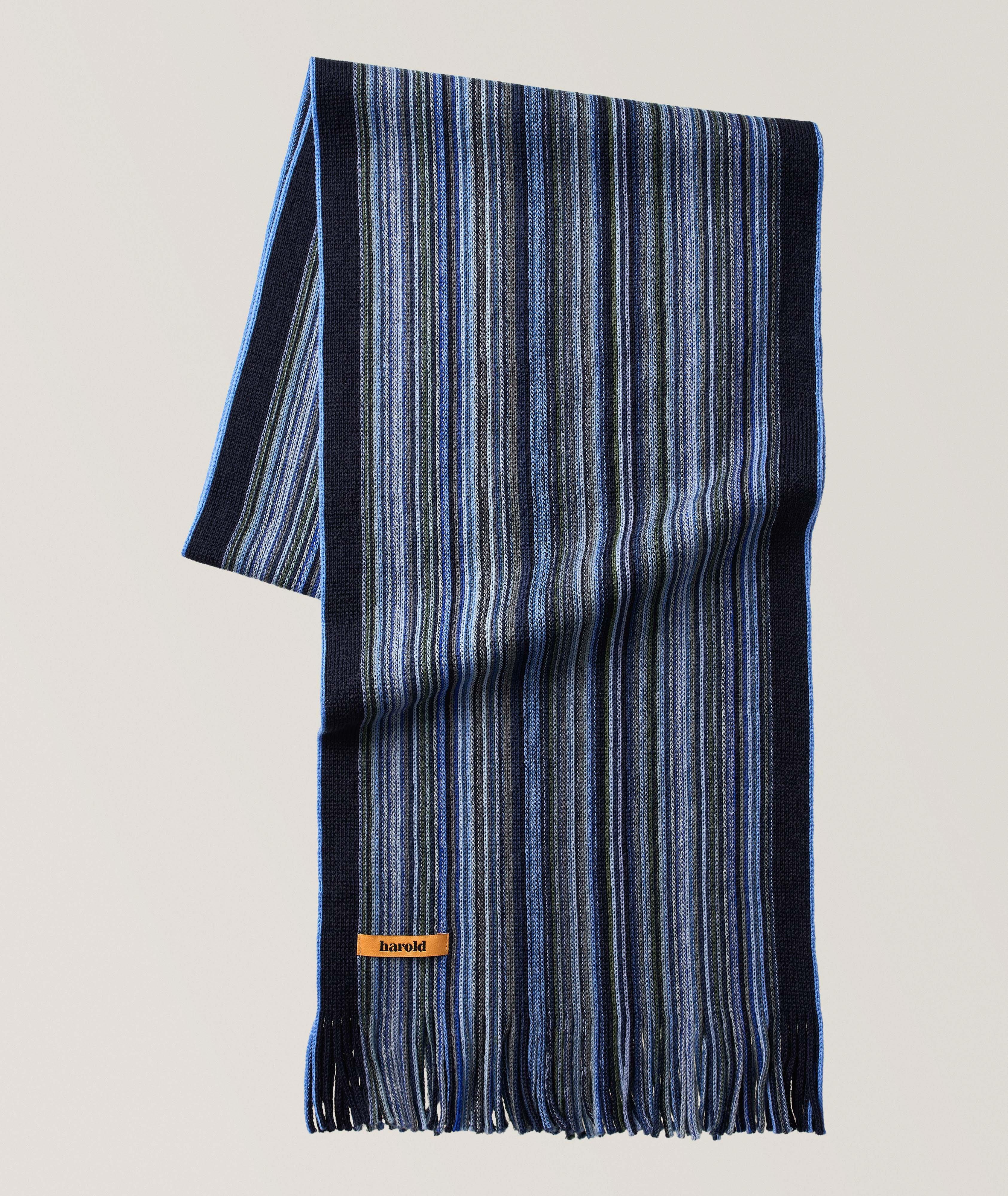 Harold Multi-Stripe Virgin Wool Scarf