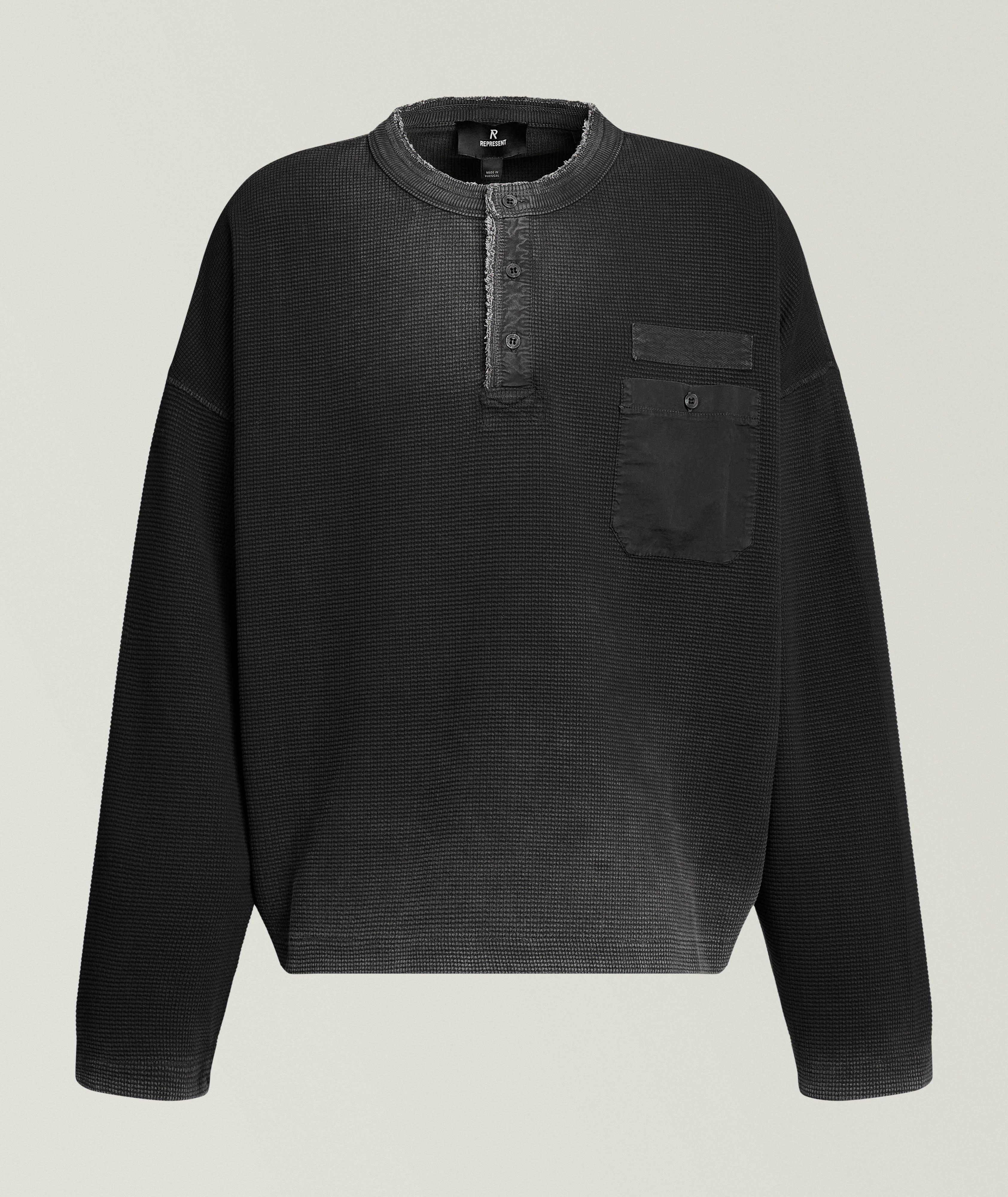 Represent Pull henley tricot-gaufré épais