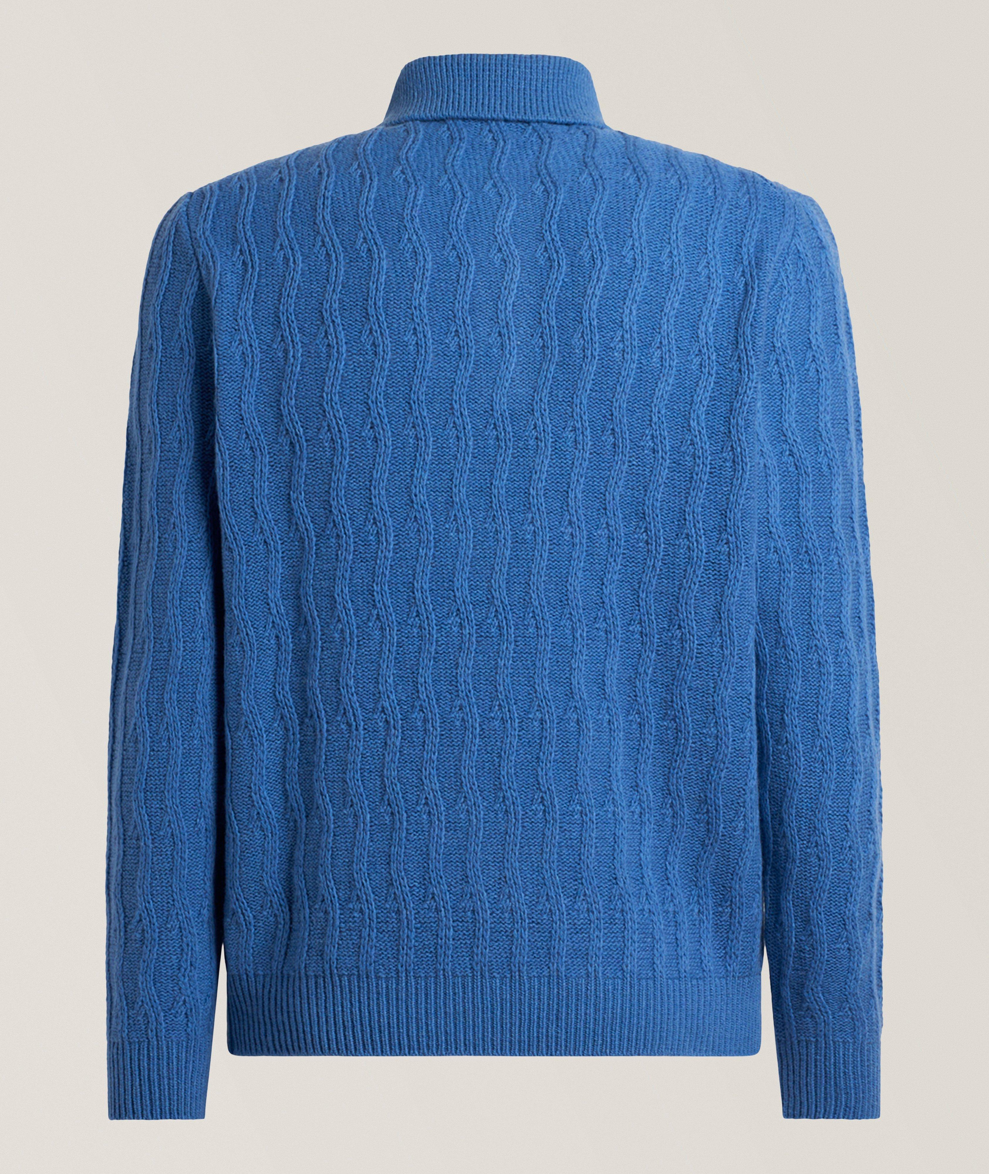 Cable Knit Cashmere Polo Sweater  image 1