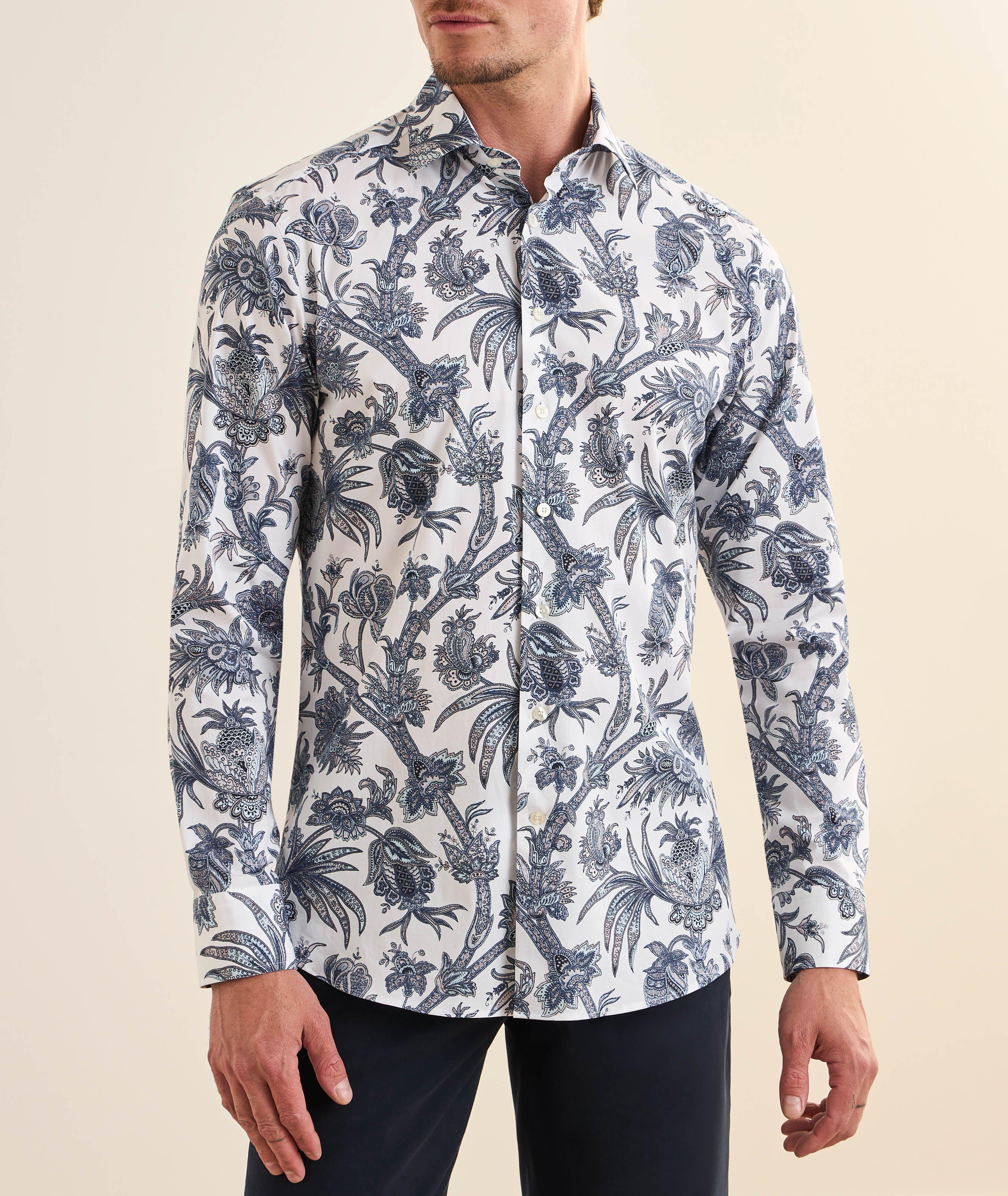 Chemise jersey coton-extensible floral image 1