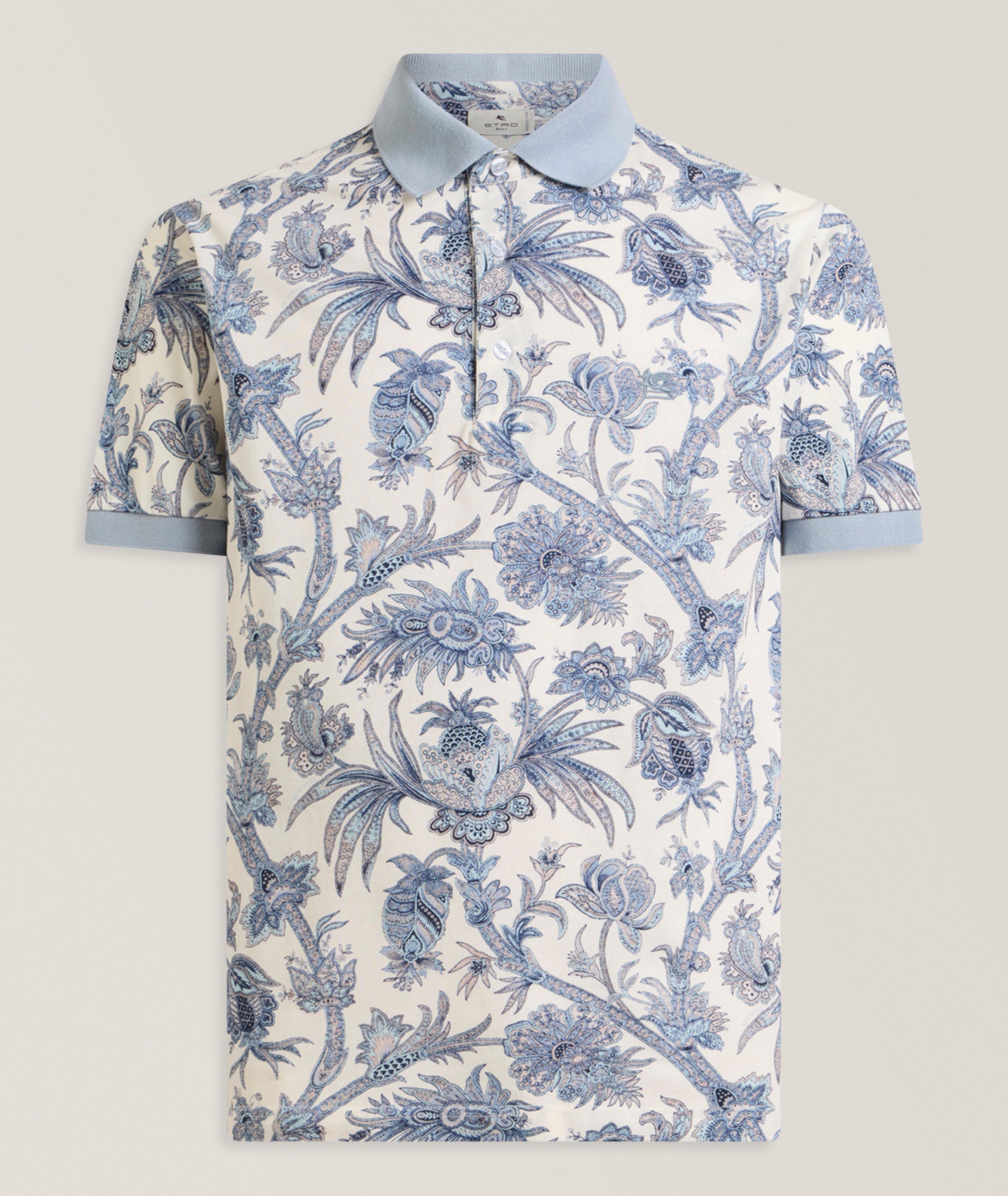 Etro Floral-Print Cotton Polo