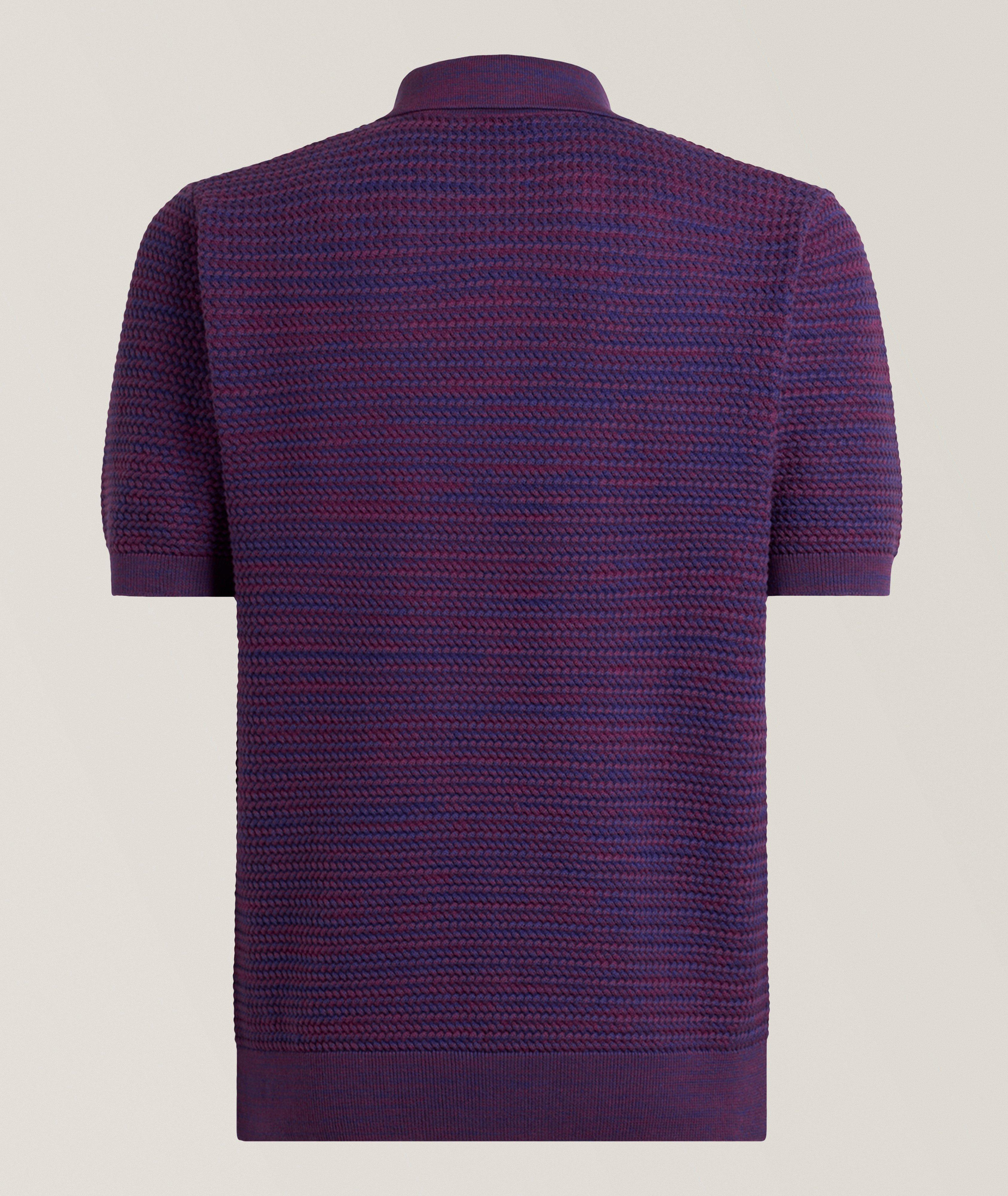 Marled Cotton Knit Johnny Polo  image 1