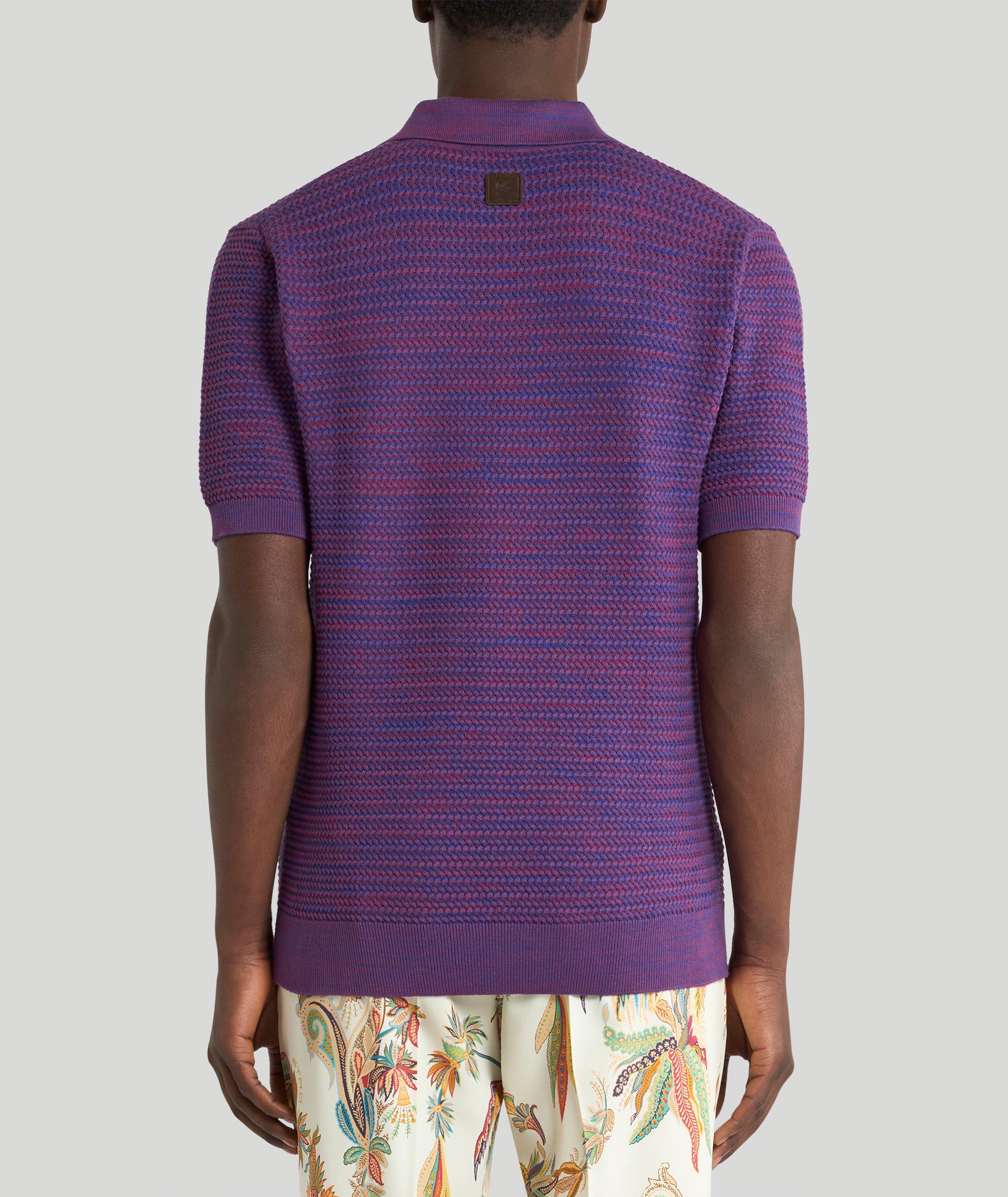 Marled Cotton Knit Johnny Polo  image 3