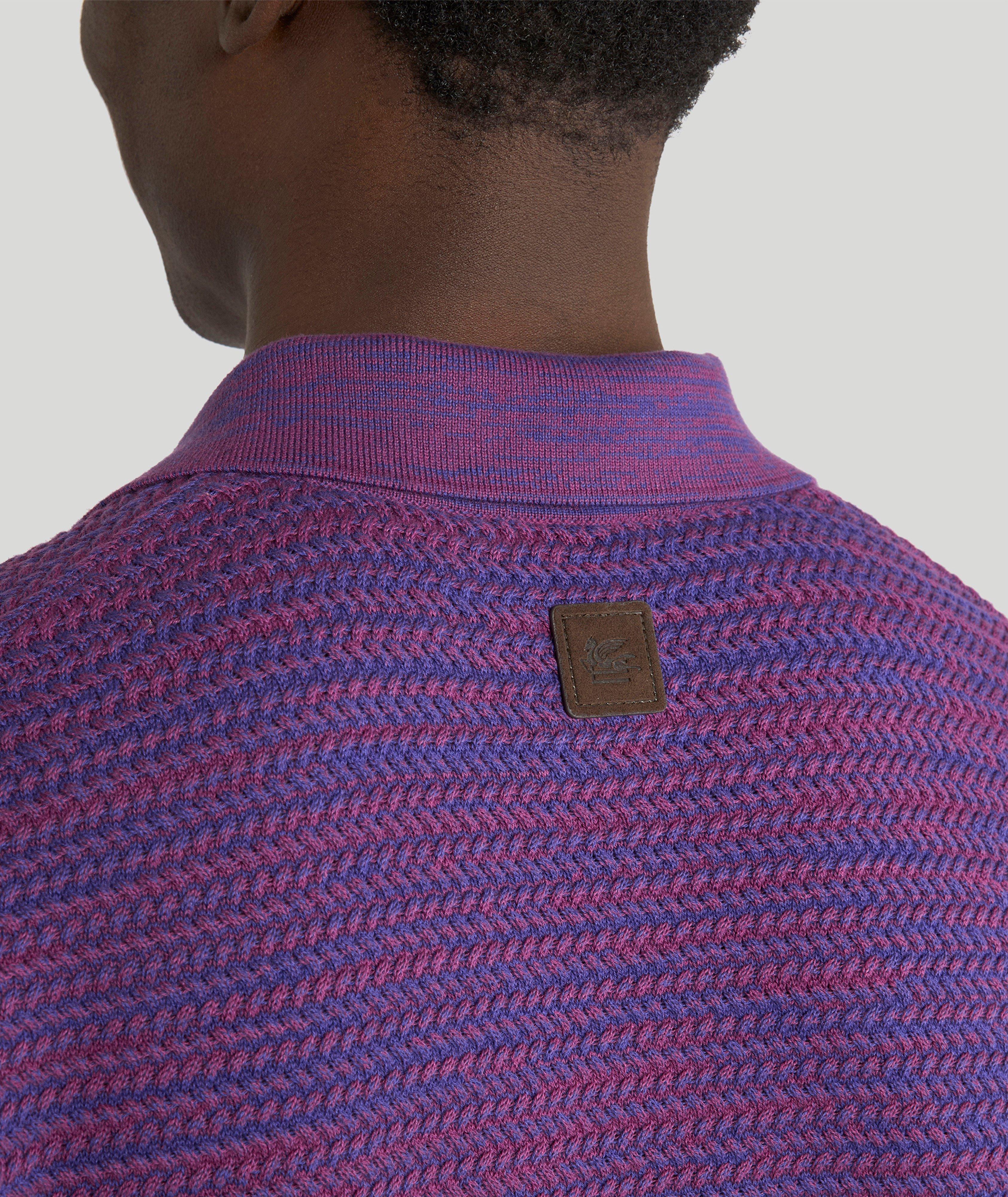 Marled Cotton Knit Johnny Polo  image 4