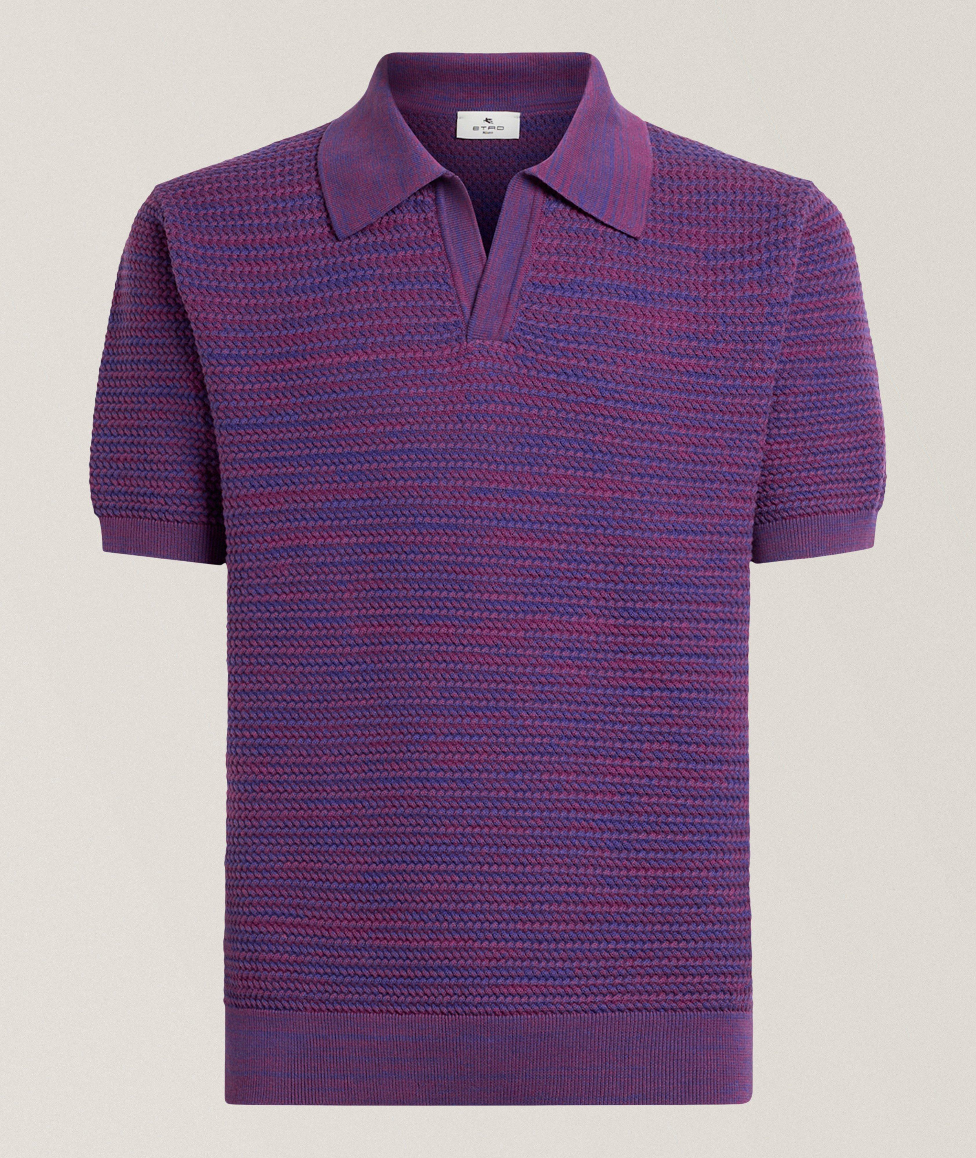 Marled Cotton Knit Johnny Polo  image 0