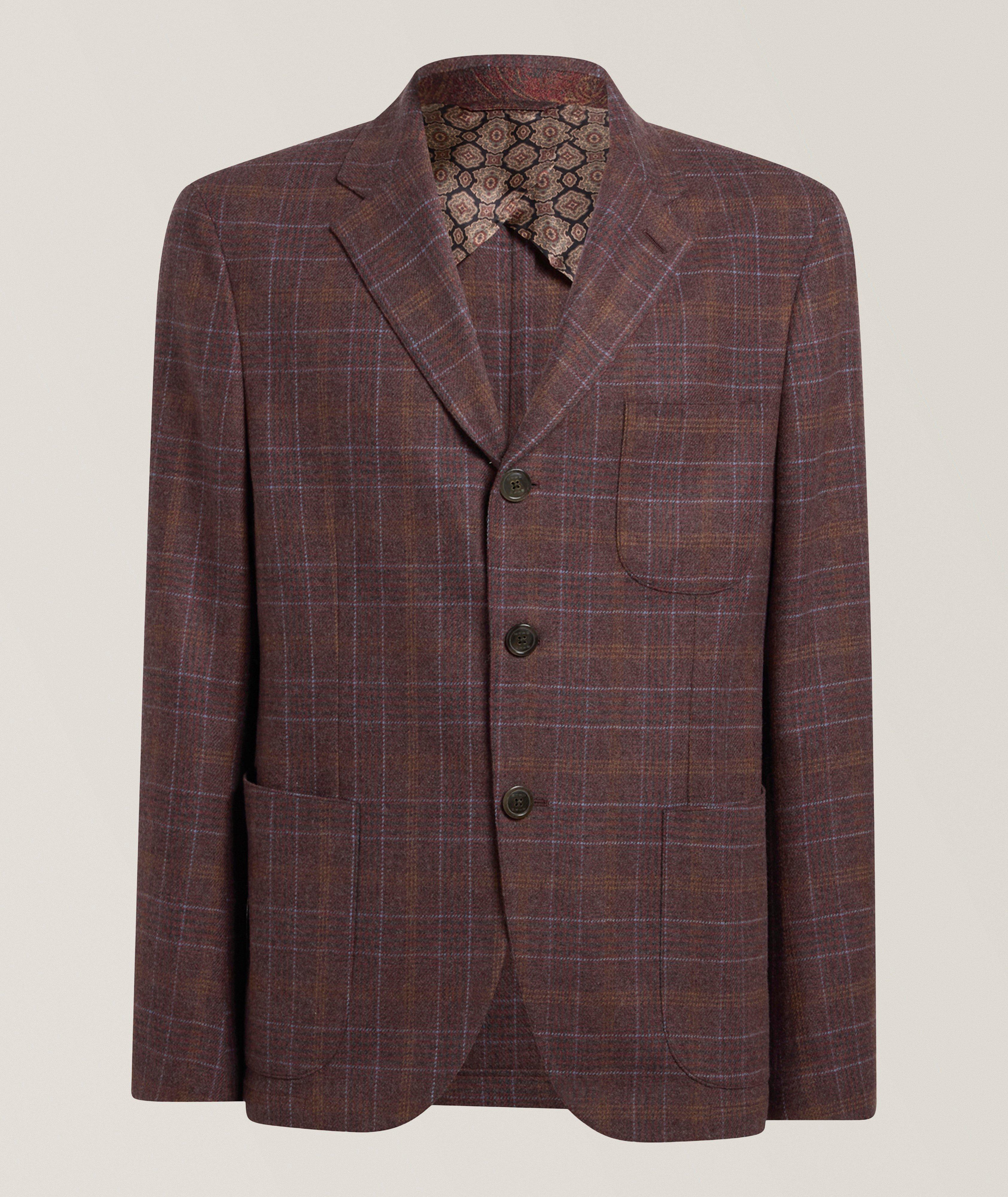 Etro Checked Wool-Cashmere Sport Jacket 