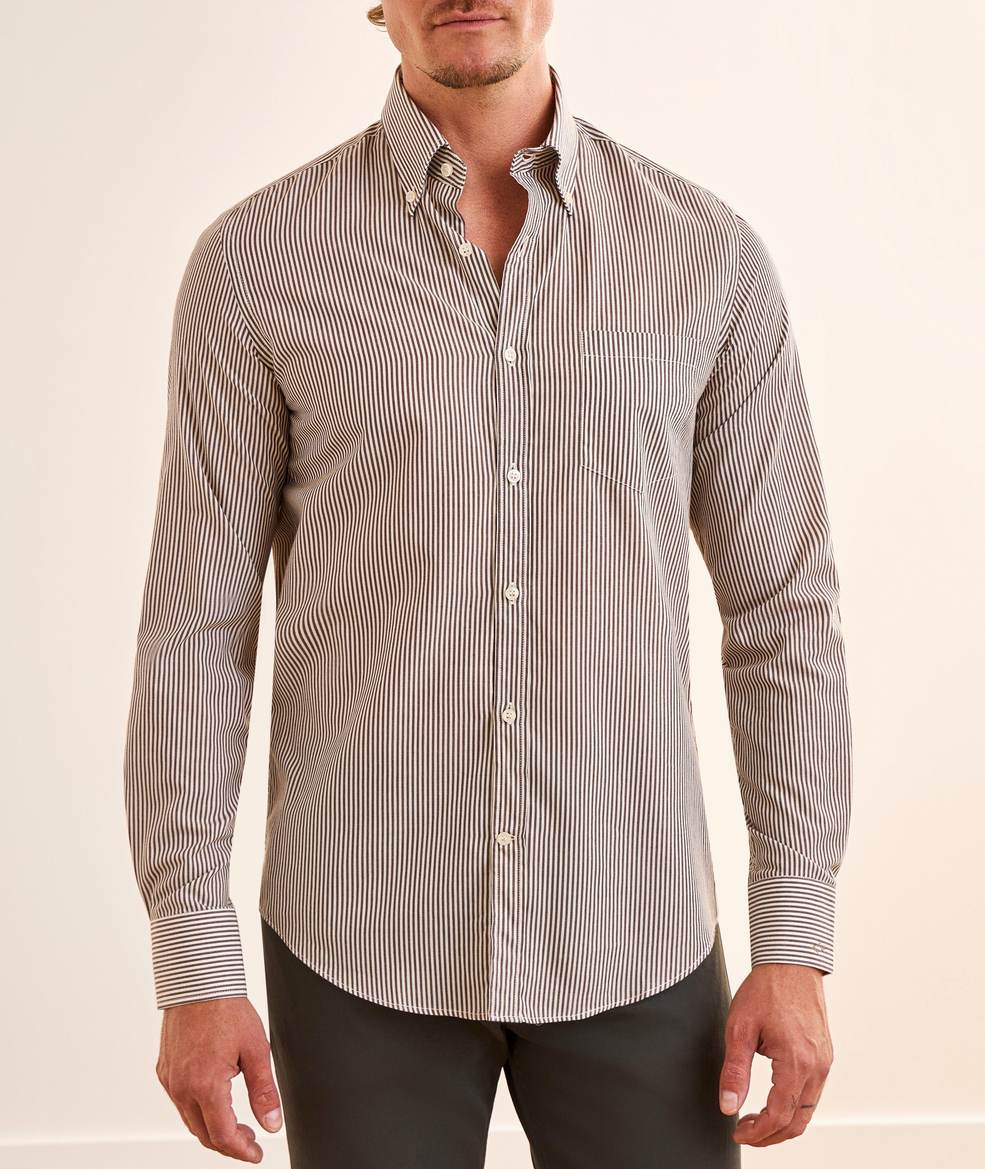 Striped Cotton-Lyocell Pocket Shirt image 1