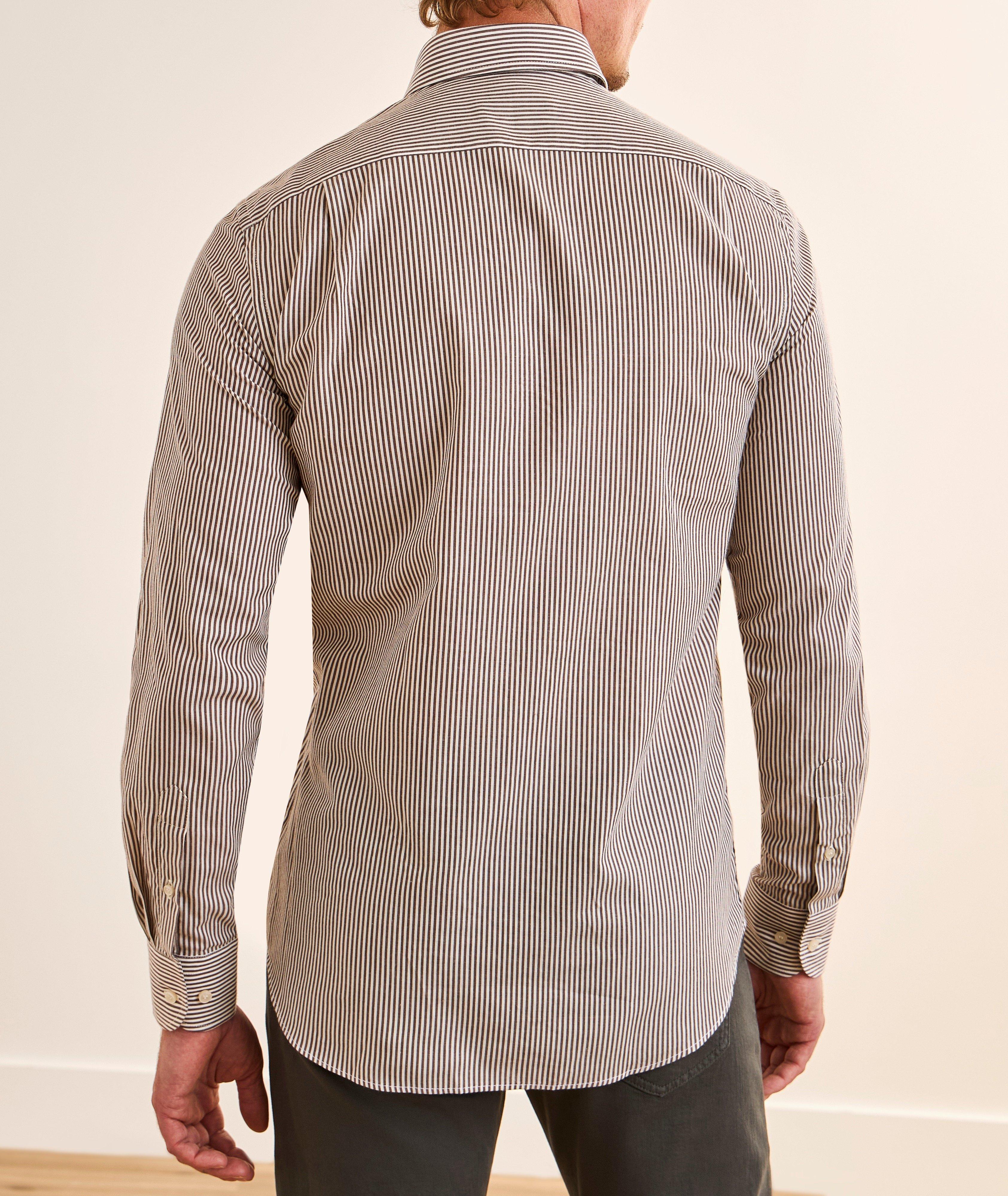 Striped Cotton-Lyocell Pocket Shirt image 2