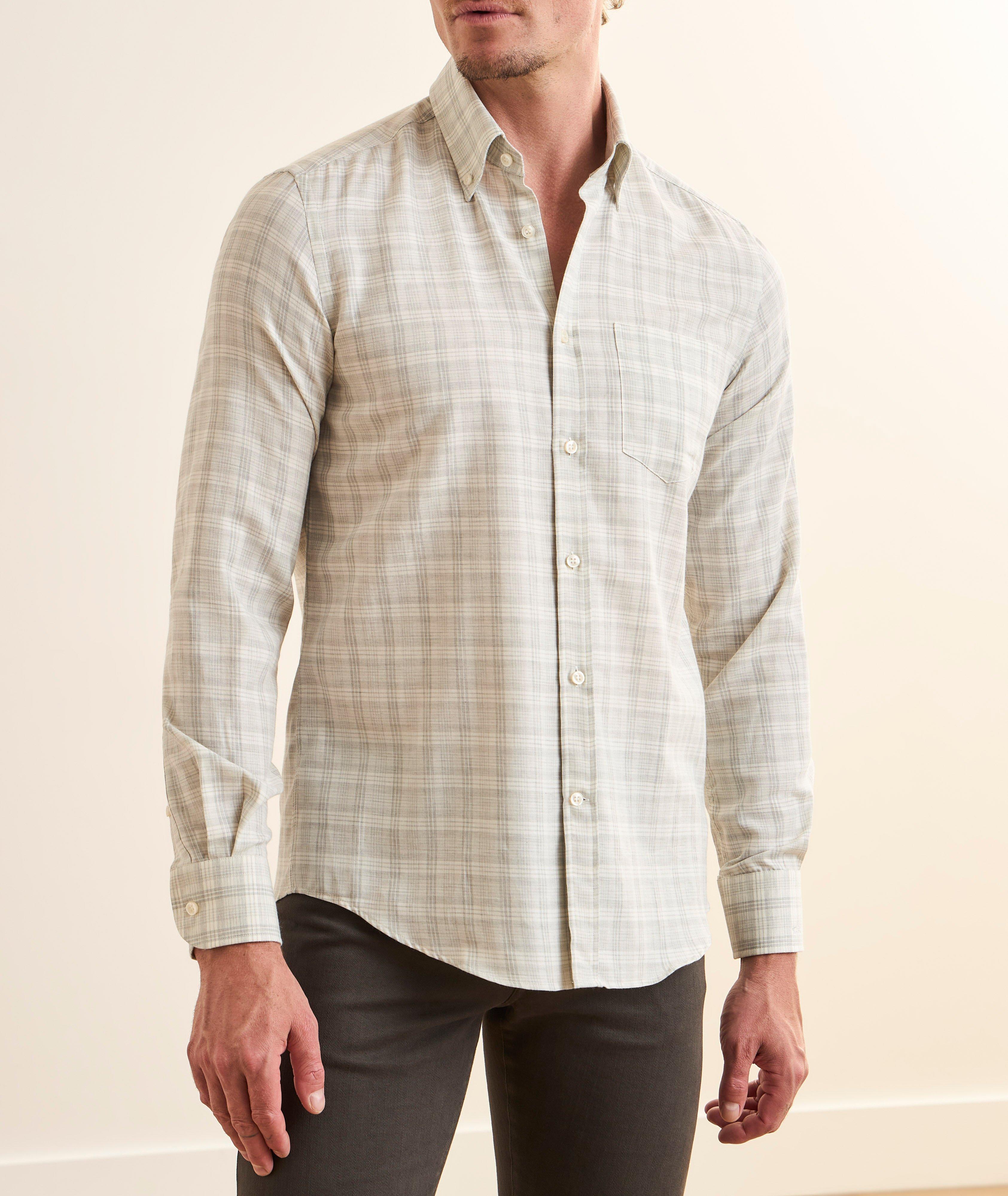 Check Cotton-Cashmere Pocket Shirt image 1
