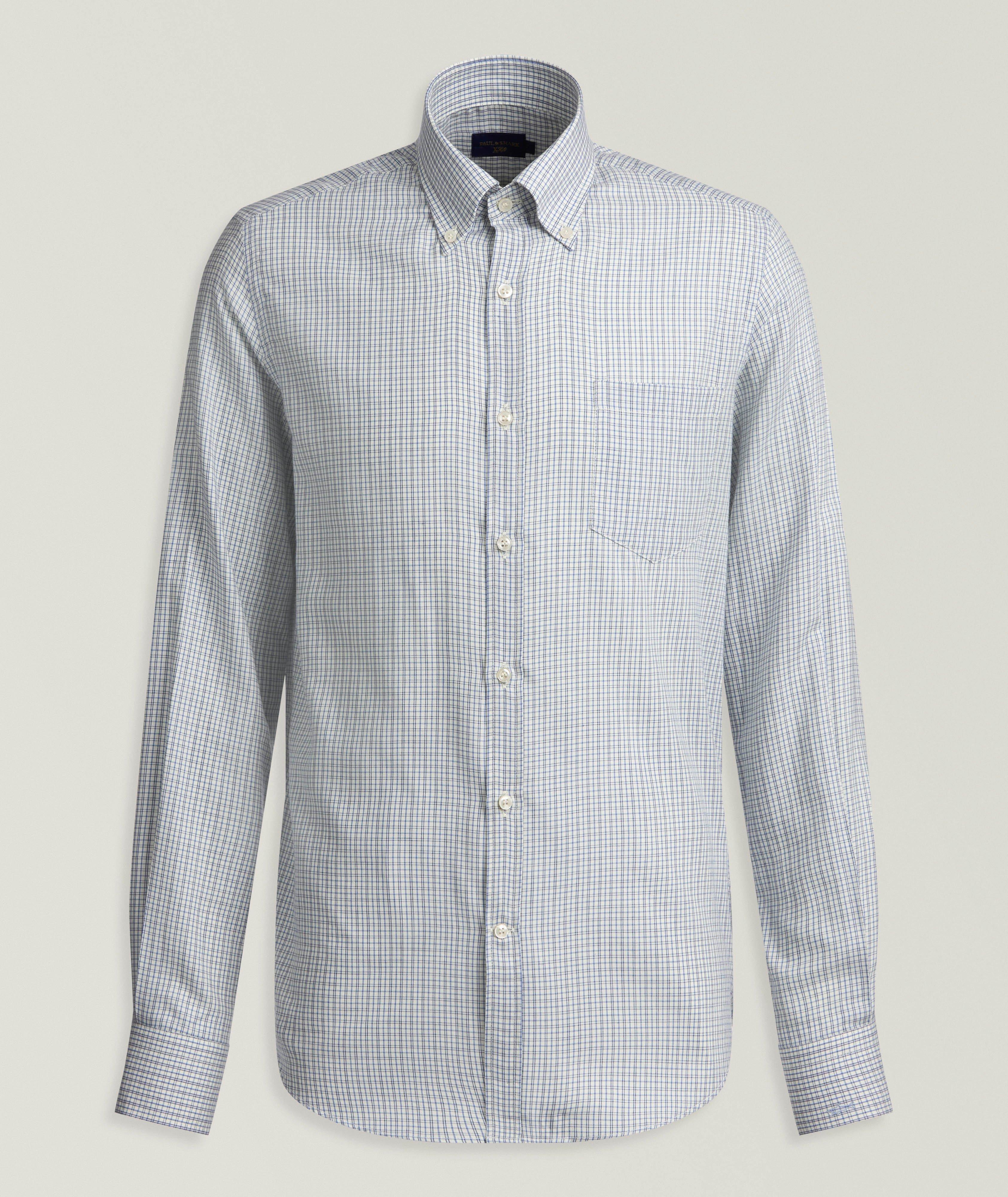 Paul & Shark Check Cotton-Lyocell Twill Shirt