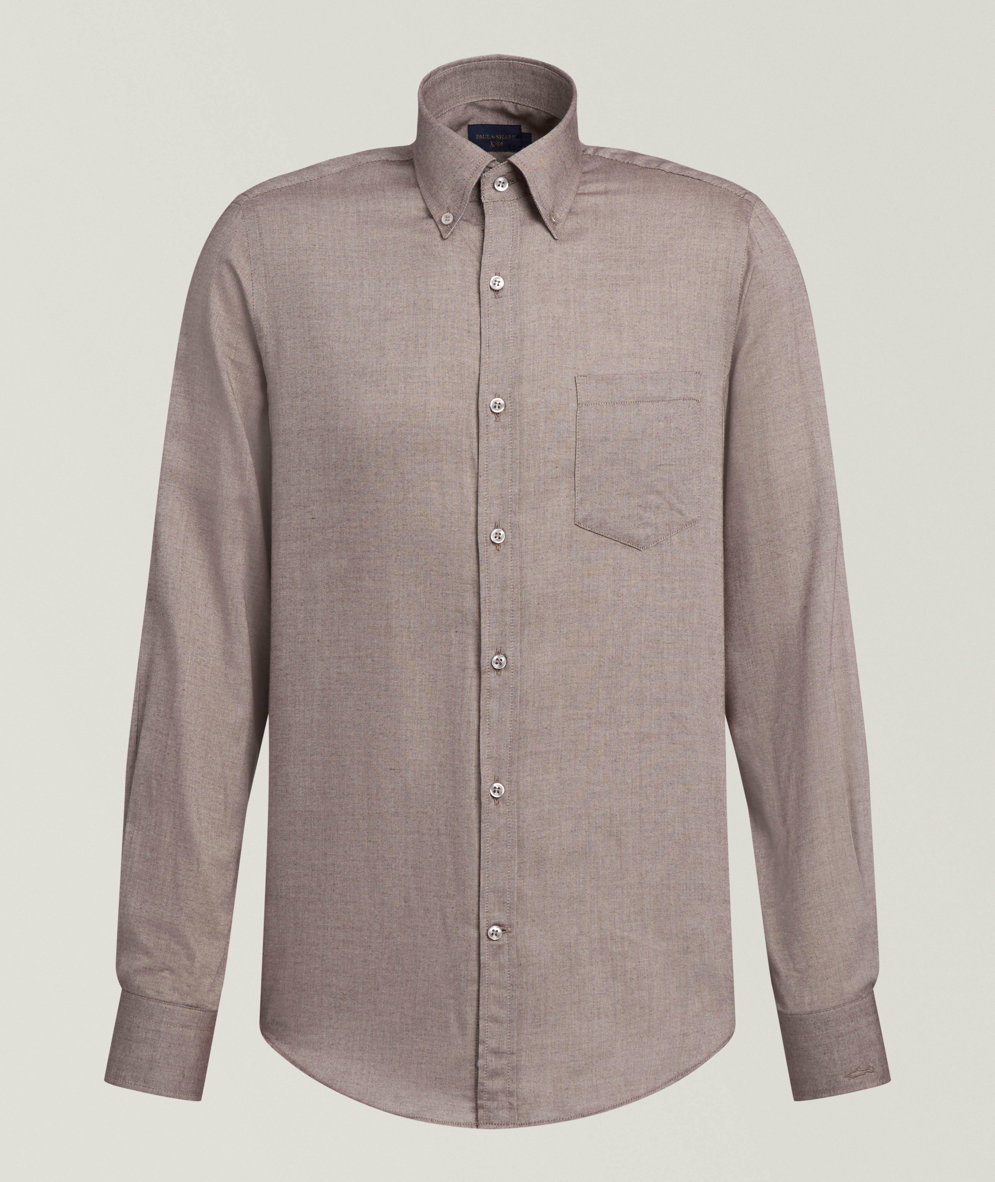 Paul & Shark Brushed Cotton-Lyocell Pocket Shirt