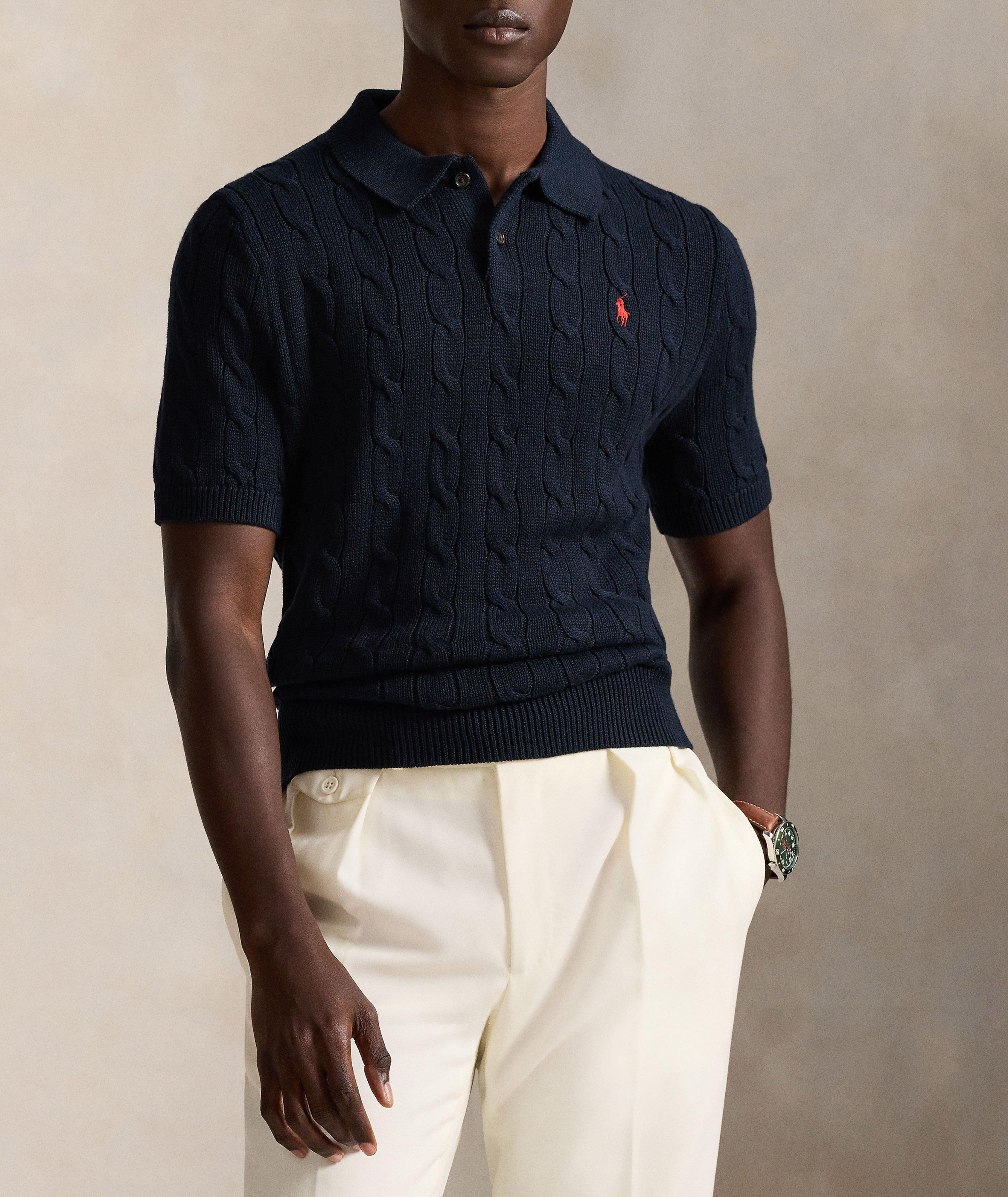 Polo coton tricot torsadé image 1
