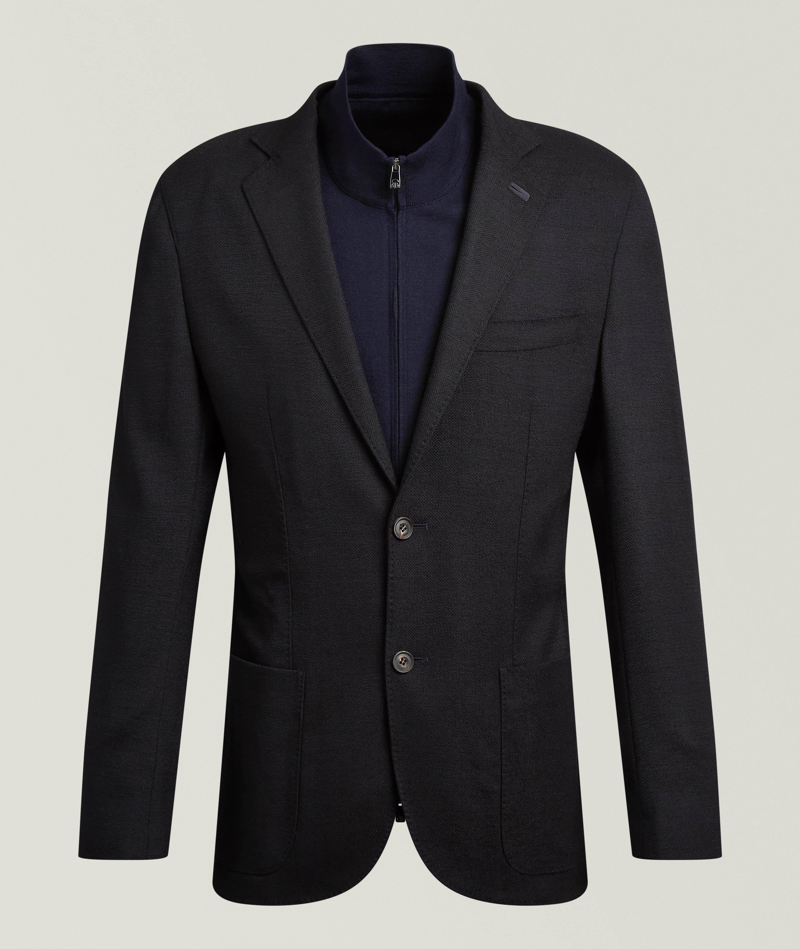 Corneliani Removable-Bib Stretch-Wool Sport Jacket 