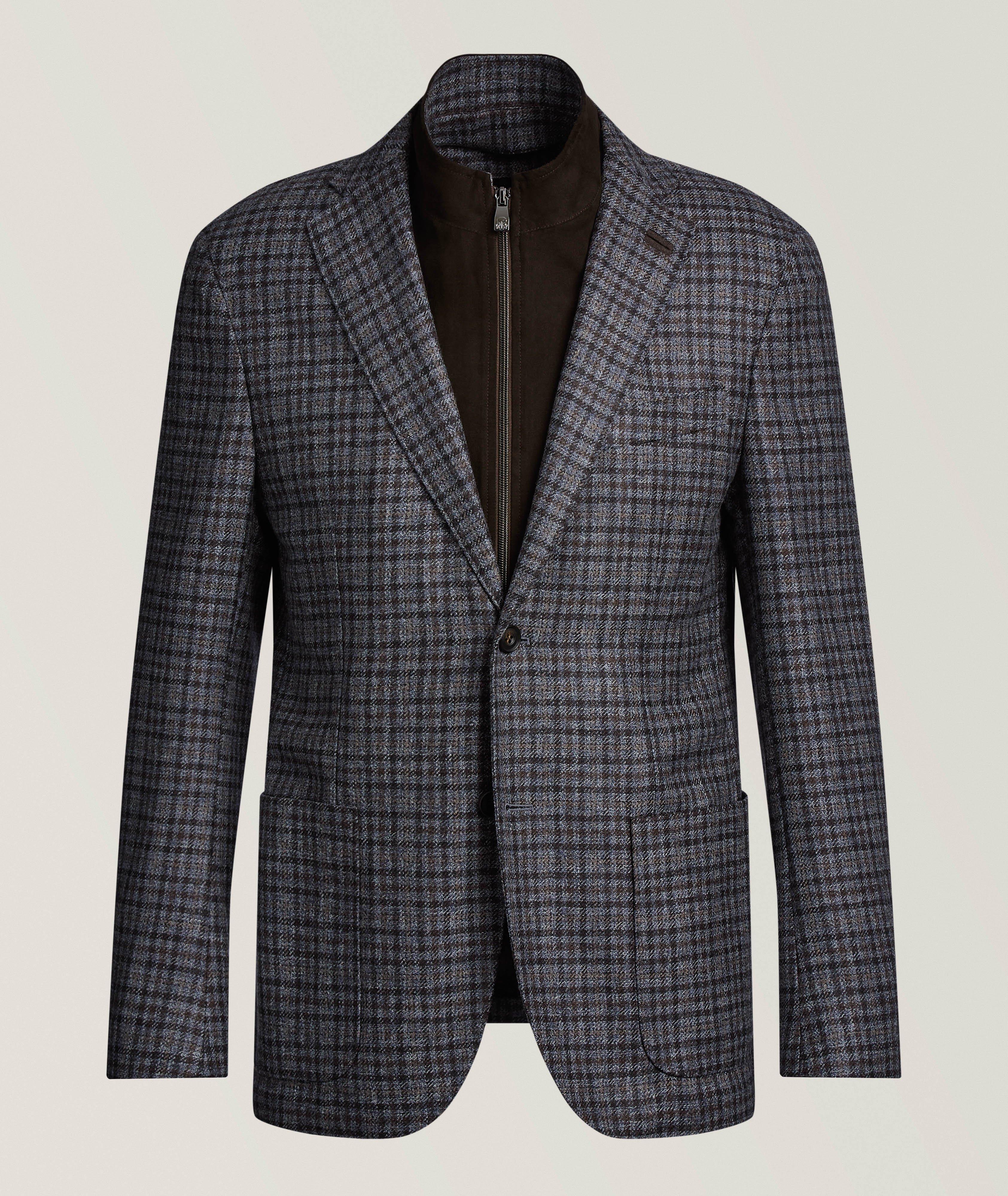 Corneliani Veston sport laine bavette-amovible quadrillé