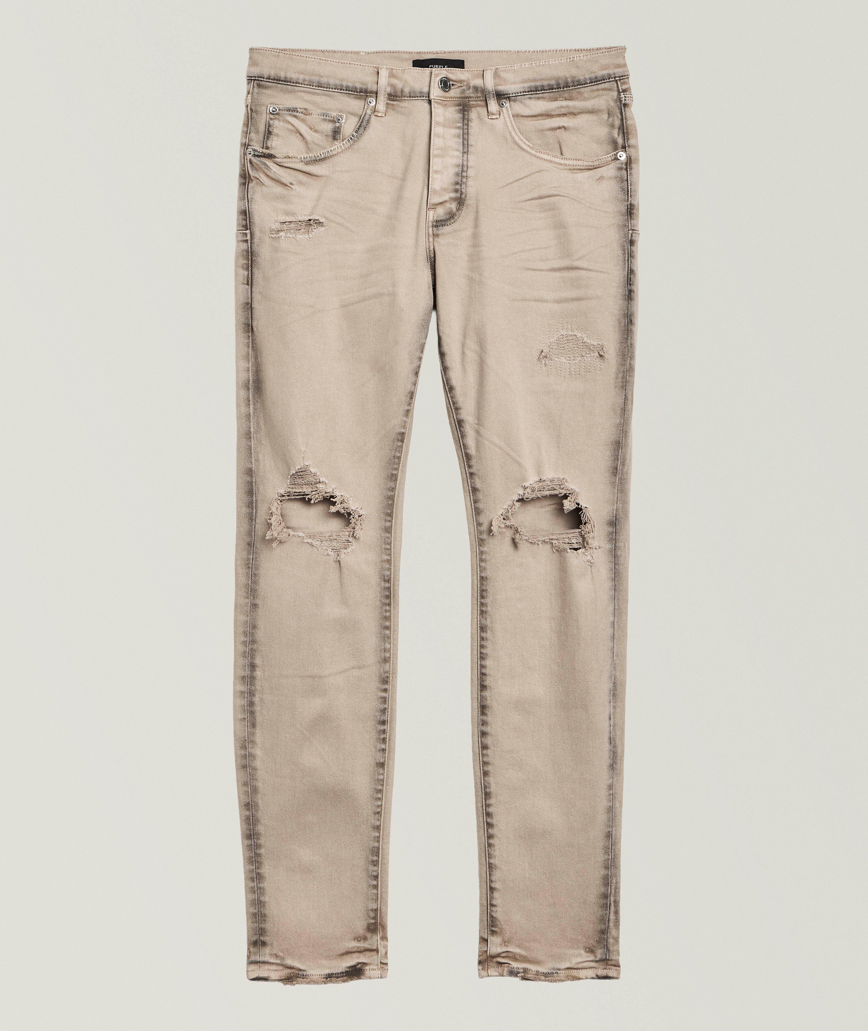 Purple Brand Jean étroite coutures enduites P001