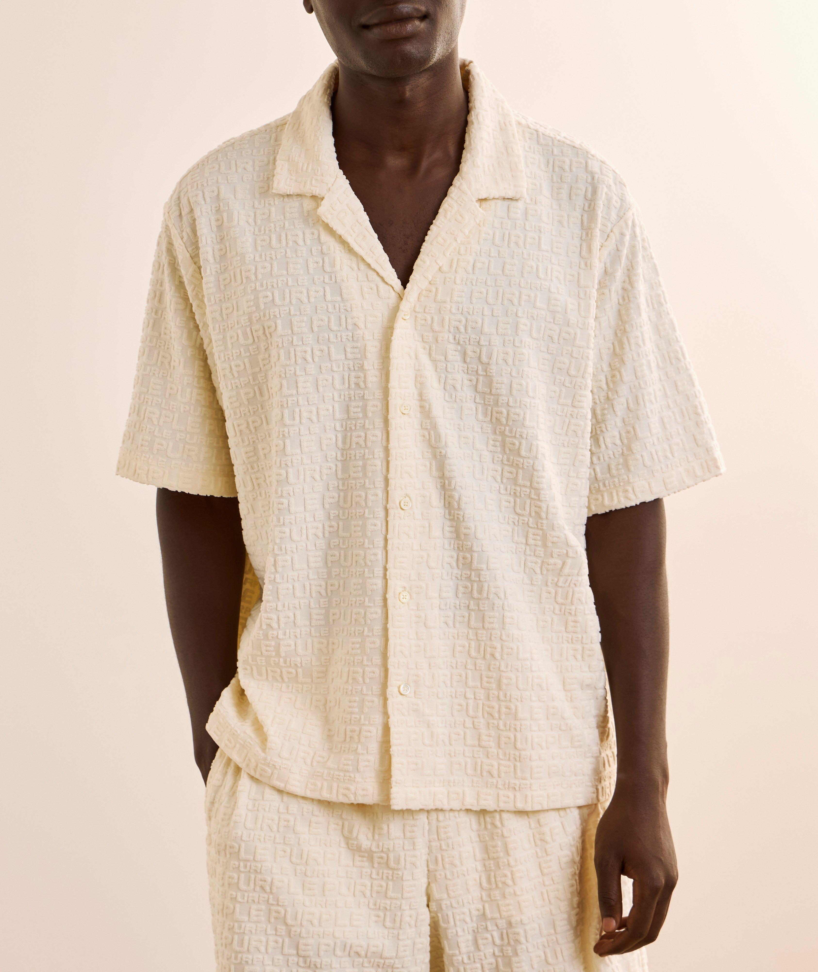 Jacquard Terry Wordmark Camp Shirt  image 1