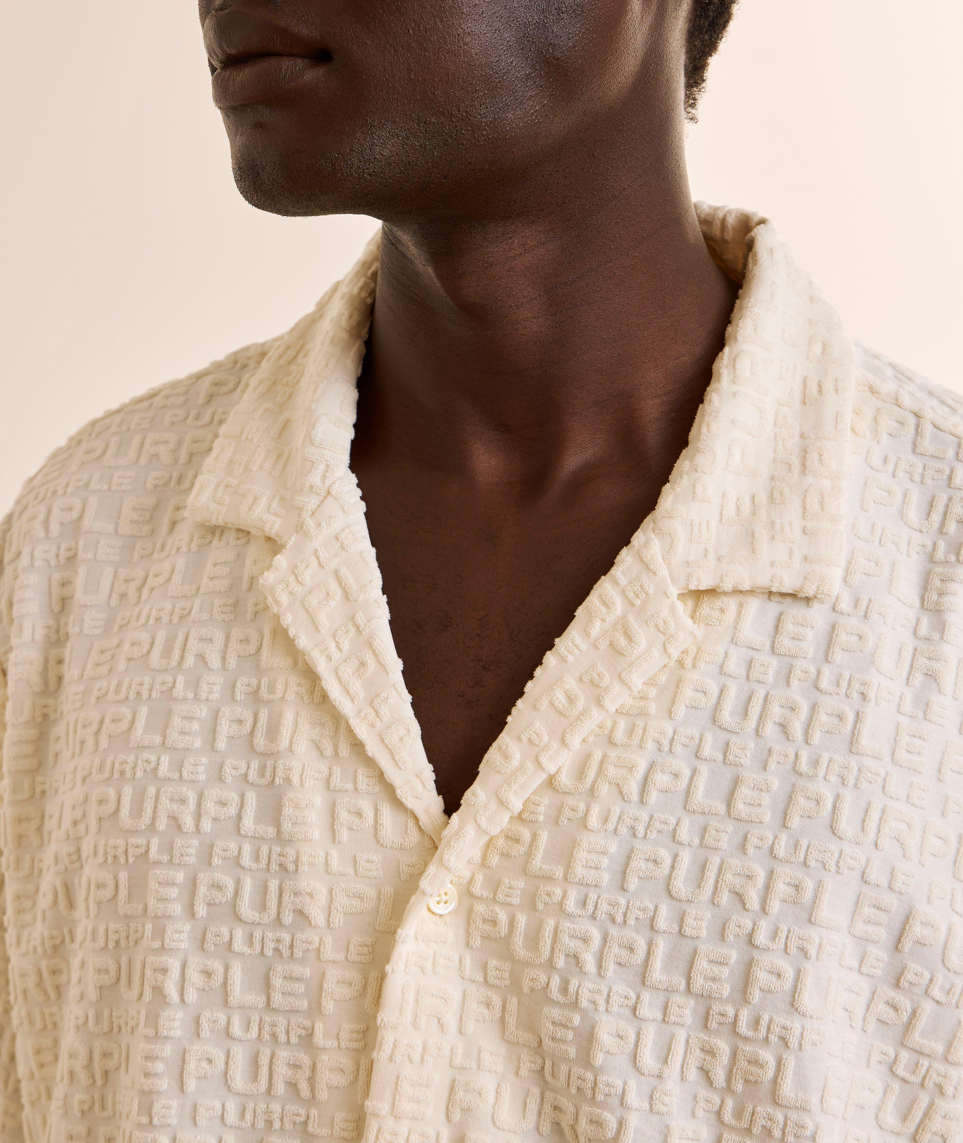 Jacquard Terry Wordmark Camp Shirt  image 3